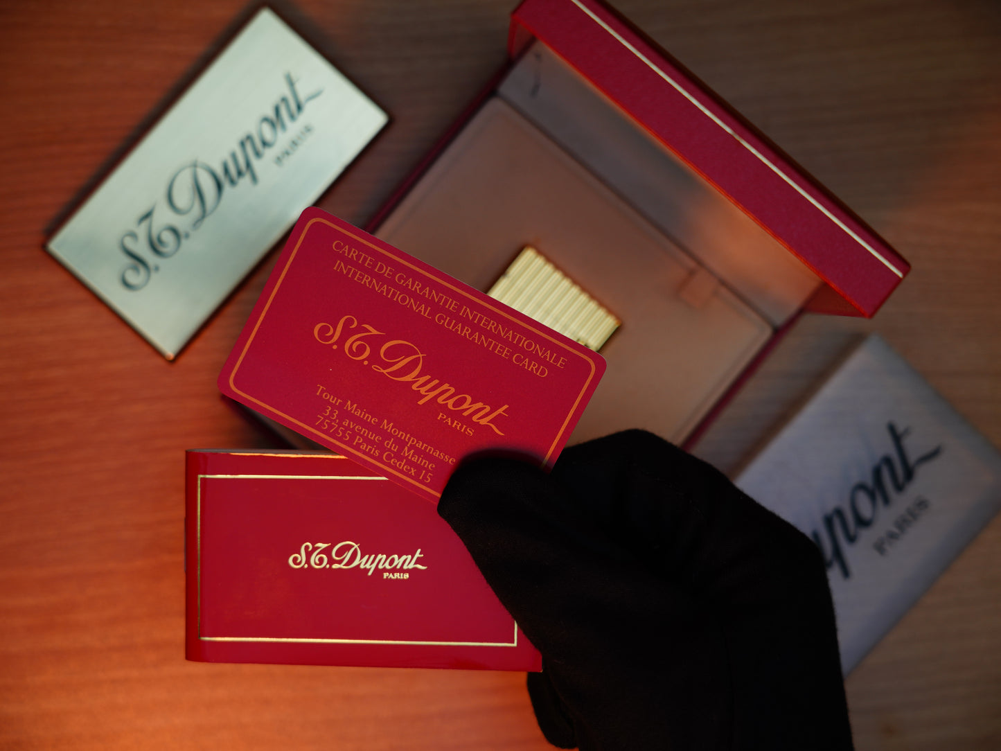Vintage 1980 St Dupont Ligne 1 Heavy 24k Gold Finish large size lines Pattern / Full with box and document