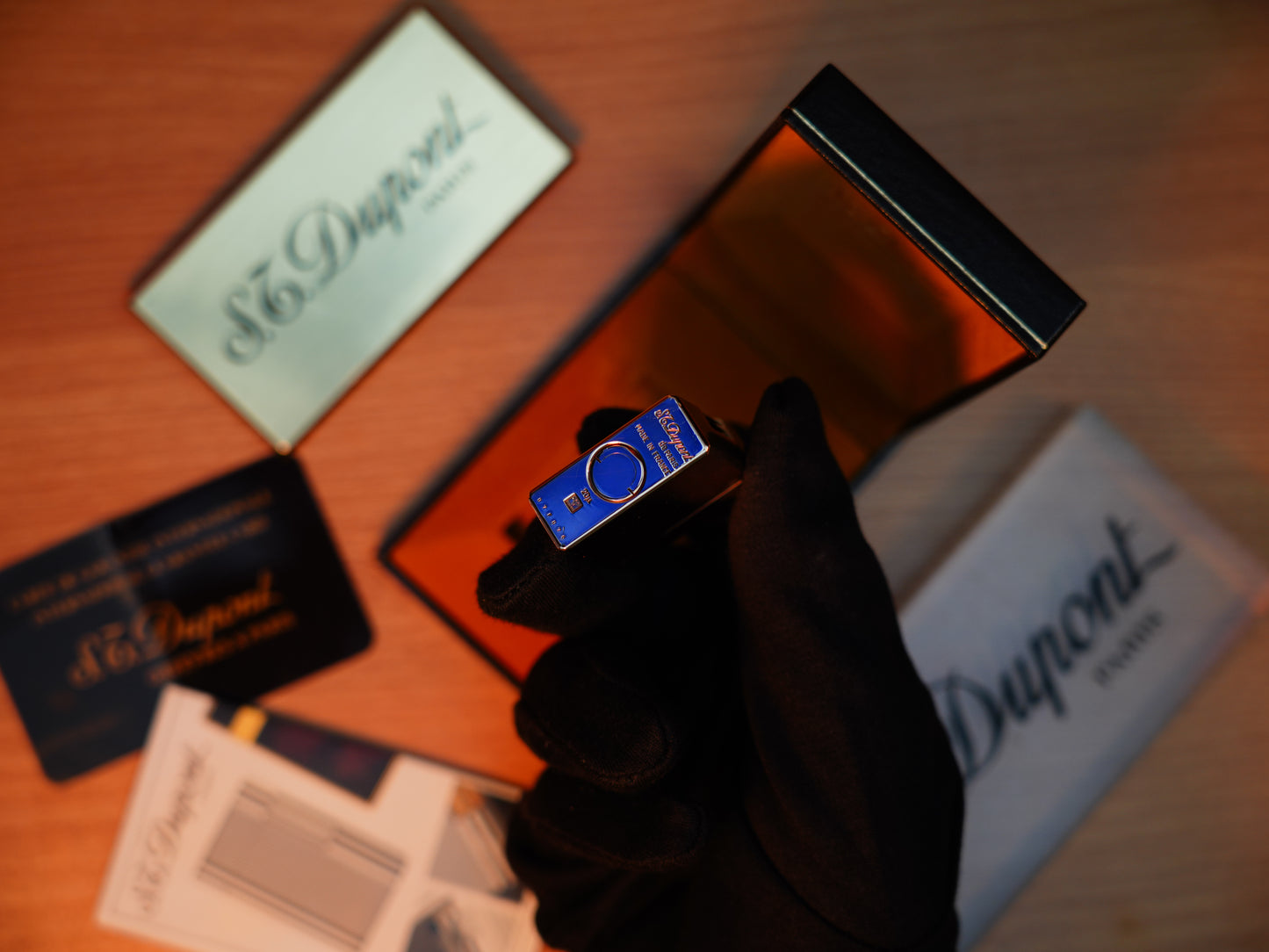 Vintage 1980 St Dupont Ligne 1 Heavy 24k Gold Finish Small Size / Full Set with box and document