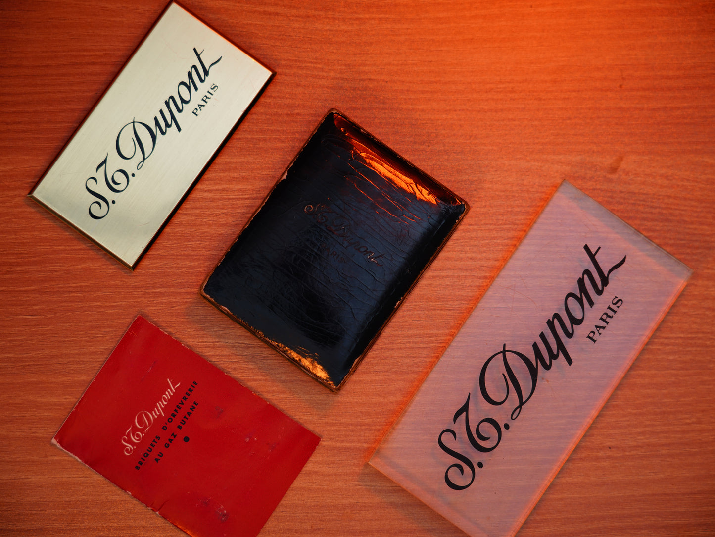 Vintage 1960 St Dupont Ligne 1 Heavy 24k Gold Finish and natural lacquer Large Size / Full Set with box and document