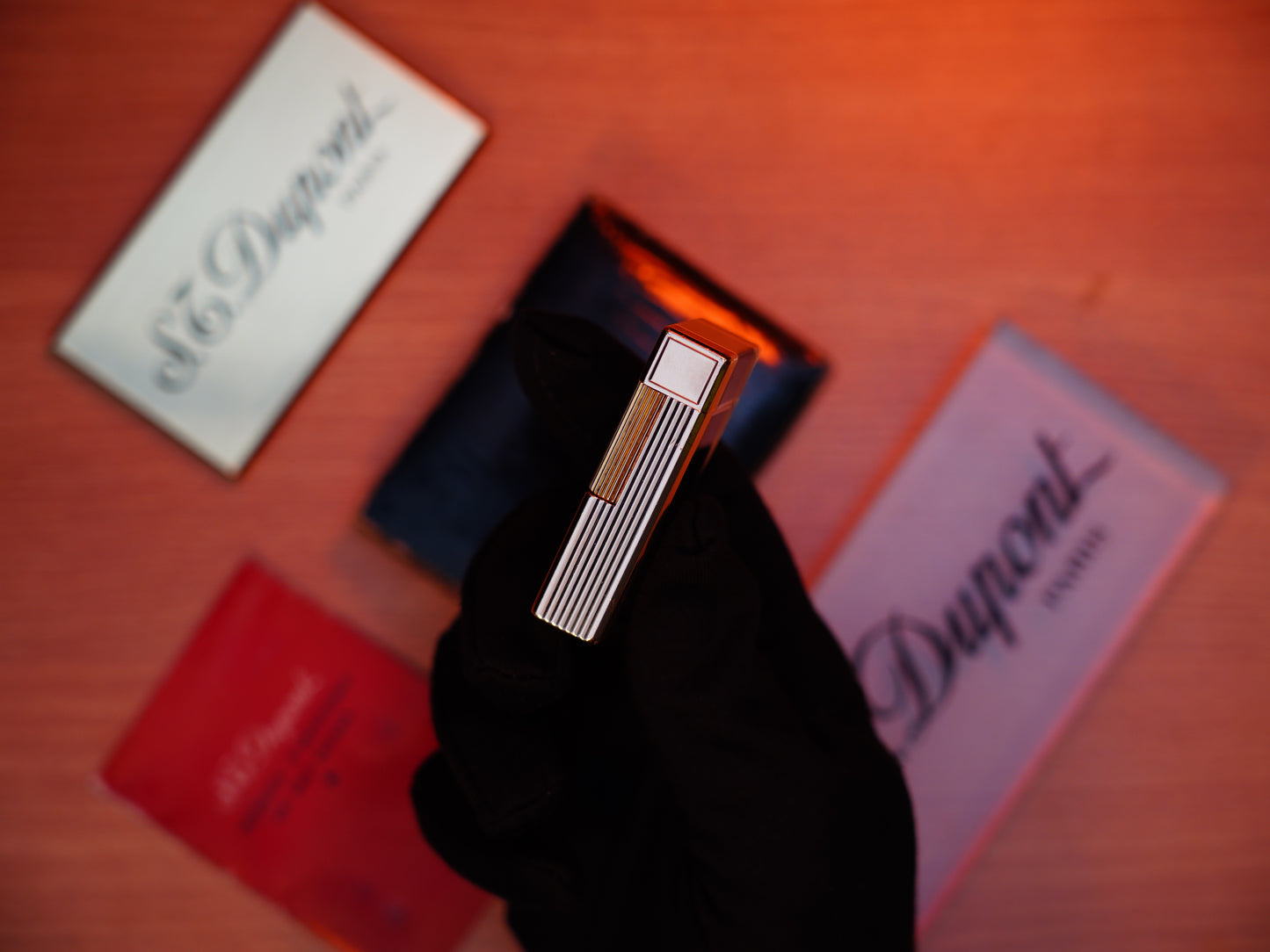 Vintage 1960 St Dupont Ligne 1 Heavy 24k Gold Finish and natural lacquer Large Size / Full Set with box and document