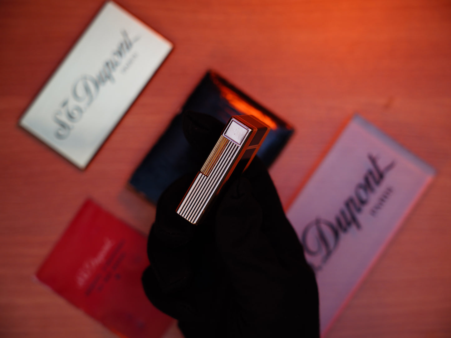 Vintage 1960 St Dupont Ligne 1 Heavy 24k Gold Finish and natural lacquer Large Size / Full Set with box and document