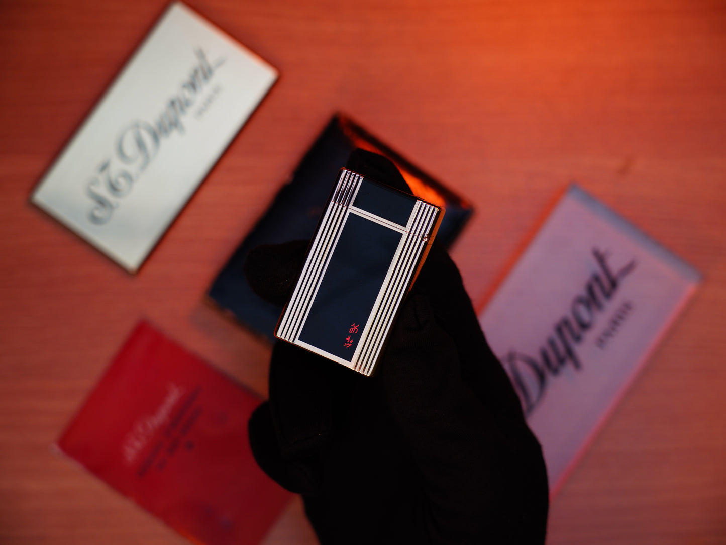 Vintage 1960 St Dupont Ligne 1 Heavy 24k Gold Finish and natural lacquer Large Size / Full Set with box and document