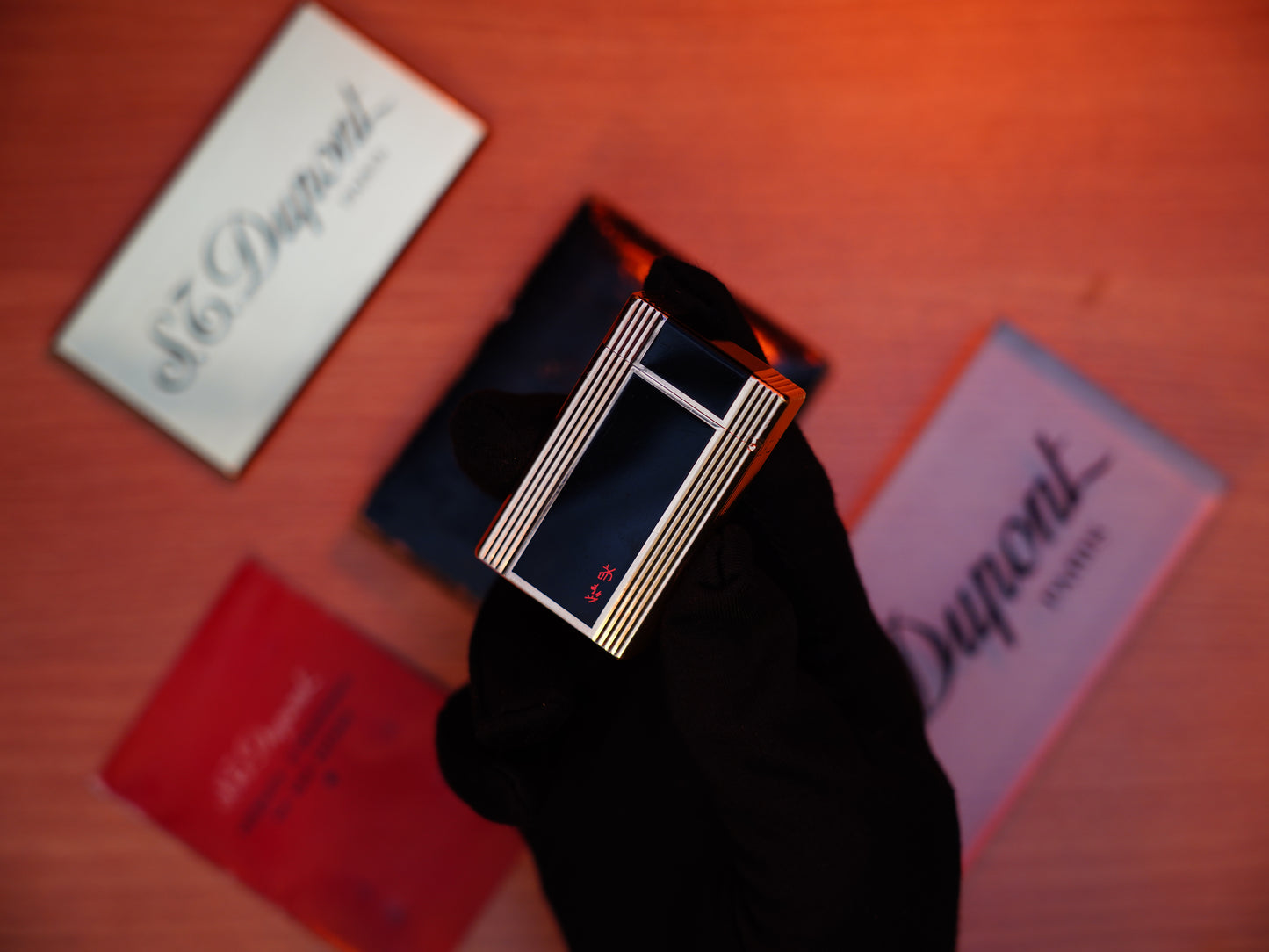 Vintage 1960 St Dupont Ligne 1 Heavy 24k Gold Finish and natural lacquer Large Size / Full Set with box and document