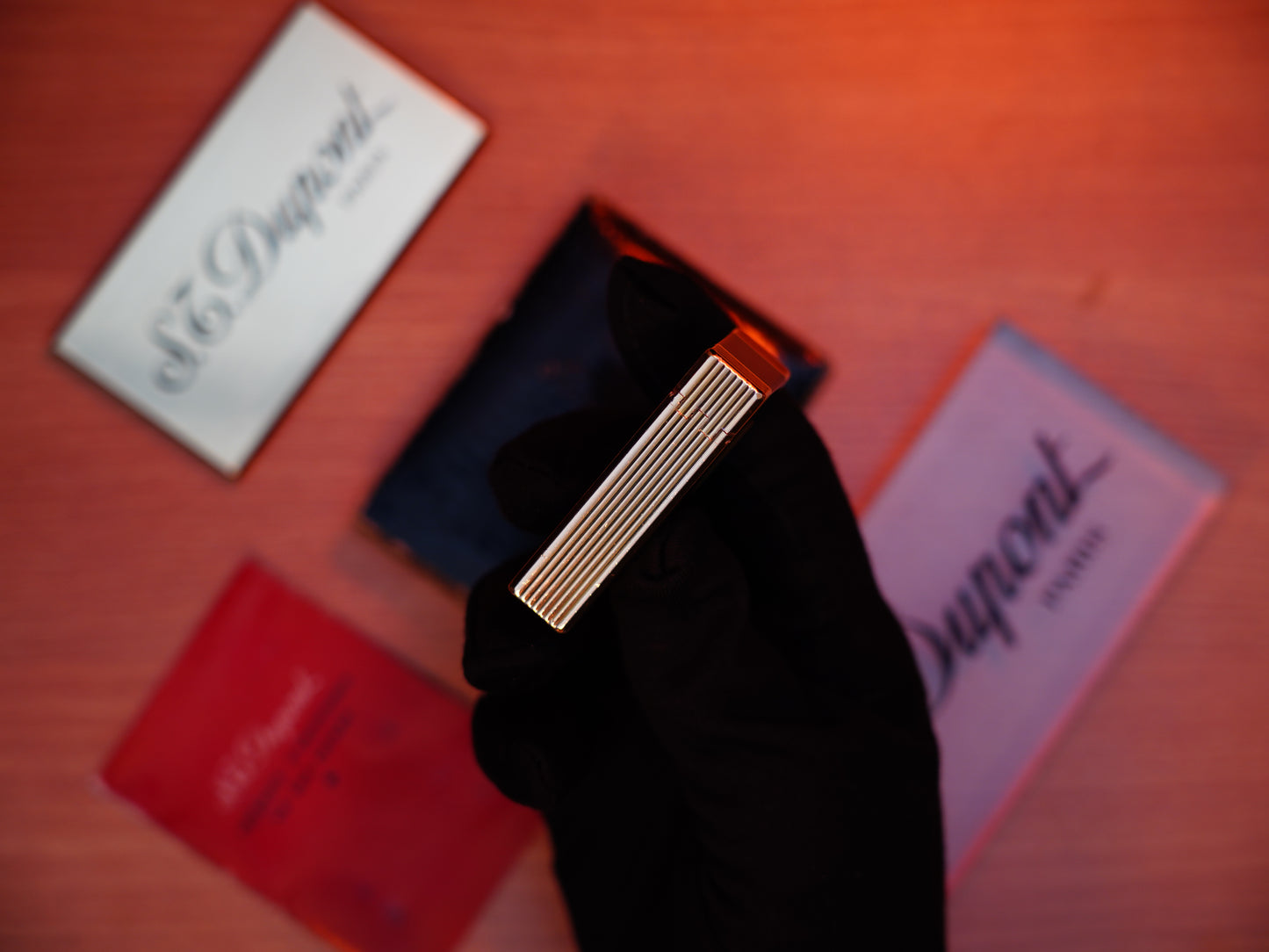 Vintage 1960 St Dupont Ligne 1 Heavy 24k Gold Finish and natural lacquer Large Size / Full Set with box and document