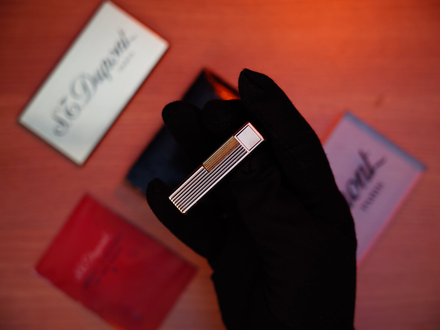 Vintage 1960 St Dupont Ligne 1 Heavy 24k Gold Finish and natural lacquer Large Size / Full Set with box and document