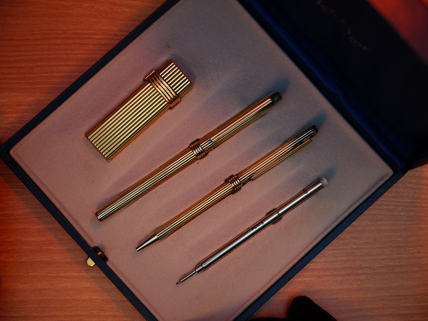 Vintage 1970 Christian Dior Vermill Solid 925 Sterling Silver Pens and lighter / rare gift set