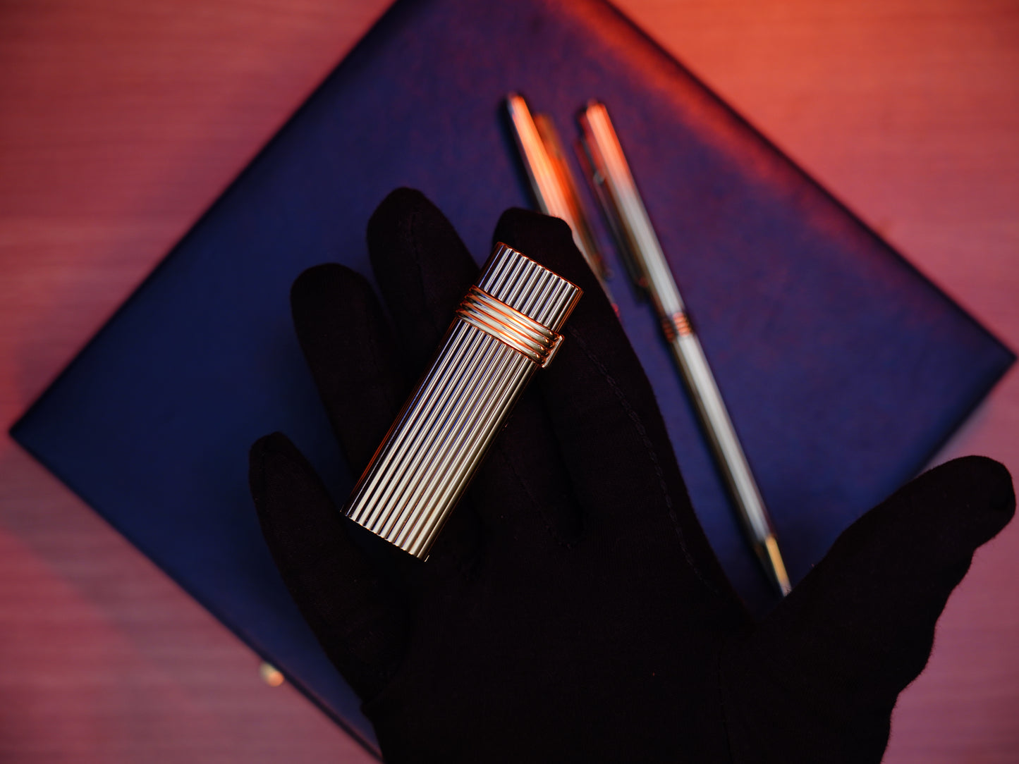 Vintage 1970 Christian Dior Vermill Solid 925 Sterling Silver Pens and lighter / rare gift set