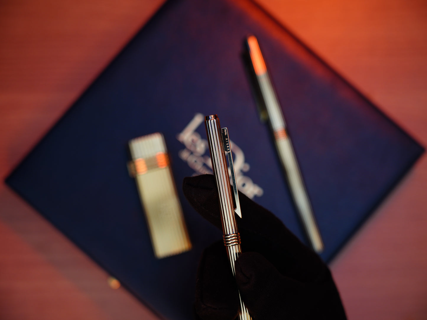 Vintage 1970 Christian Dior Vermill Solid 925 Sterling Silver Pens and lighter / rare gift set