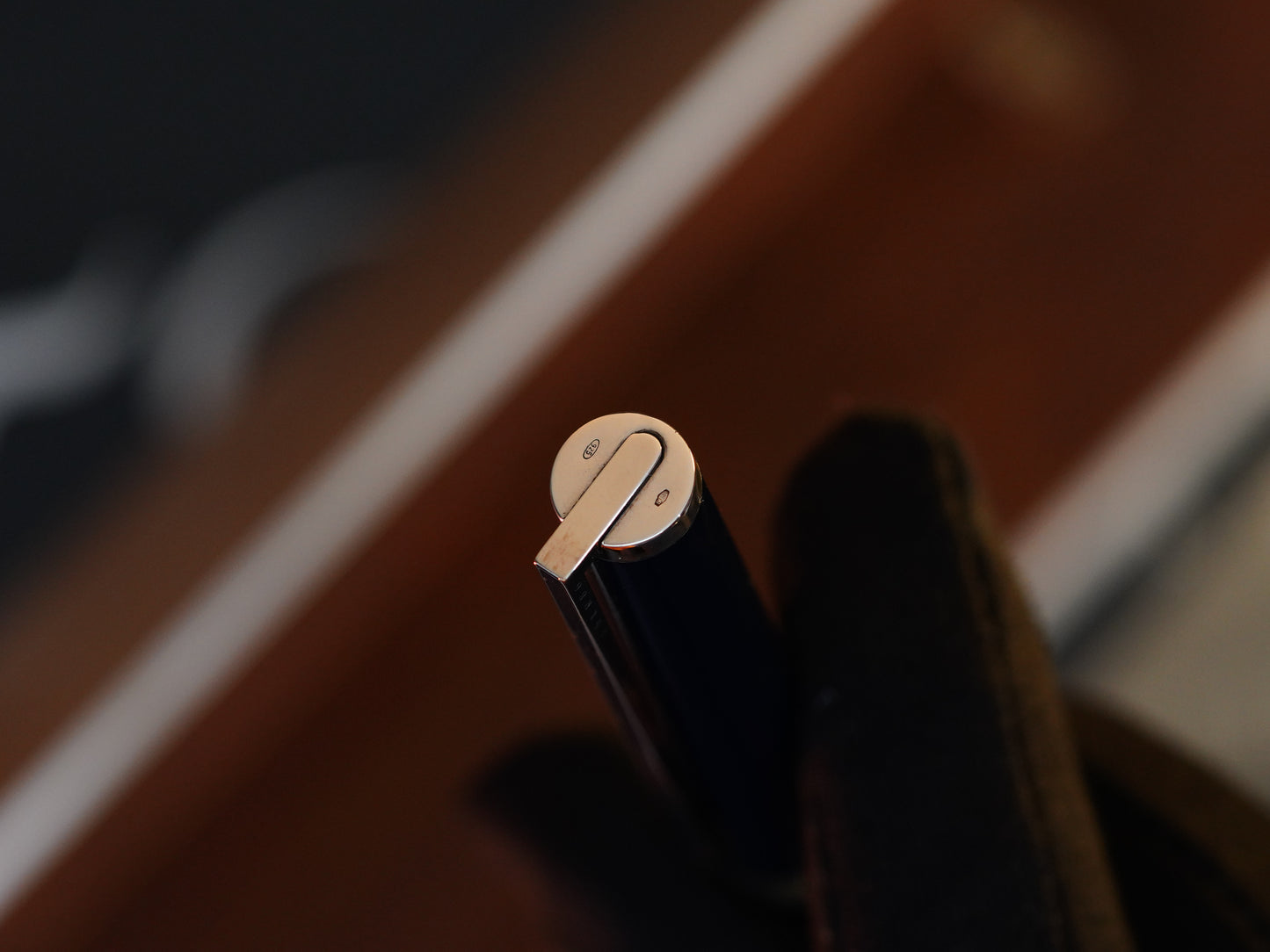 Vintage 1970 S.T. Dupont Fountain Pen – 925 Sterling Silver & Natural Lacquer – 18K Solid Gold Nib – Luxury Collectible
