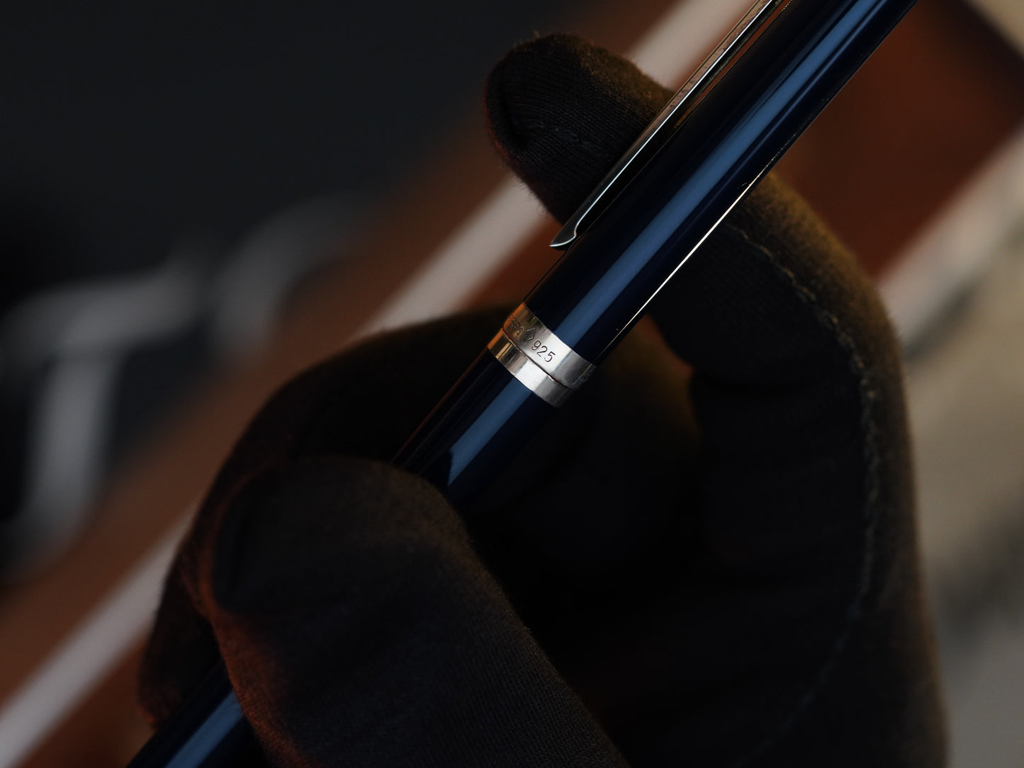 Vintage 1970 S.T. Dupont Fountain Pen – 925 Sterling Silver & Natural Lacquer – 18K Solid Gold Nib – Luxury Collectible