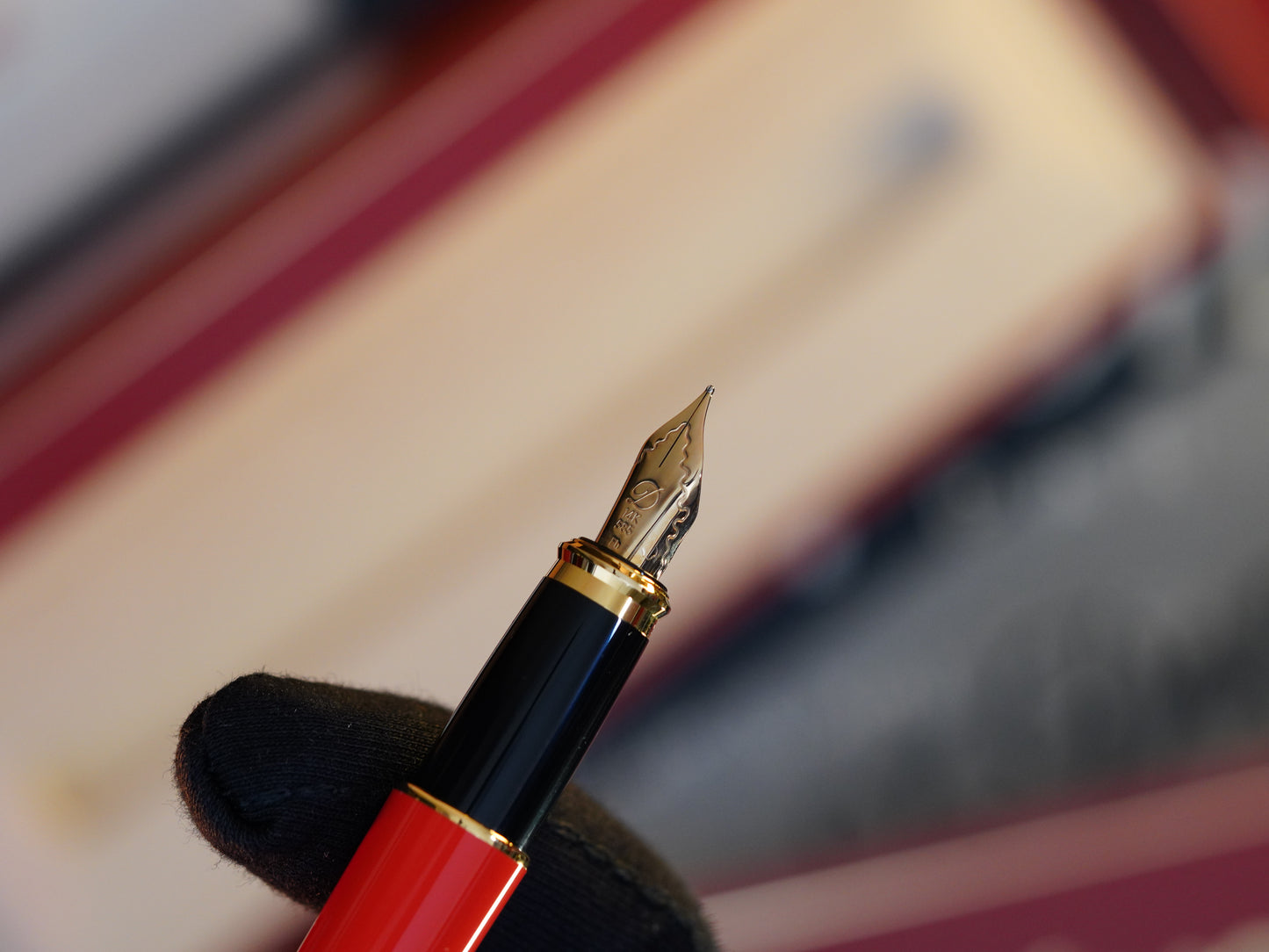 Vintage 1980 S.T. Dupont FH Fountain Pen – 24K Gold Finish & Natural Lacquer – 14K Solid Gold Nib – Luxury Collectible Writing Instrument