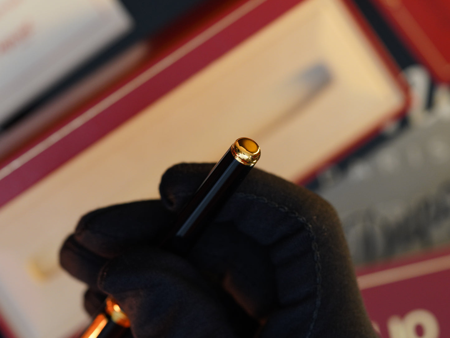 Vintage 1980 S.T. Dupont Fidelio Fountain Pen – Natural Black Lacquer – 14K Solid Gold Nib – Luxury Collectible