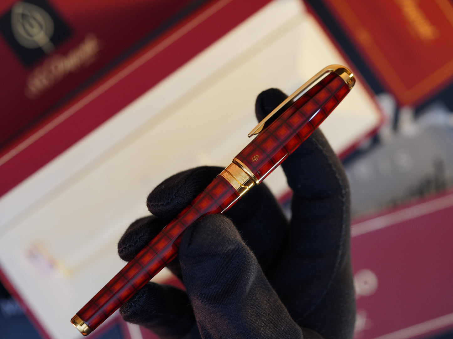 Vintage St Dupont Olympio Limited Vertigo Natural Lacquer Luxury 18k Solid Gold F Fountain Pen