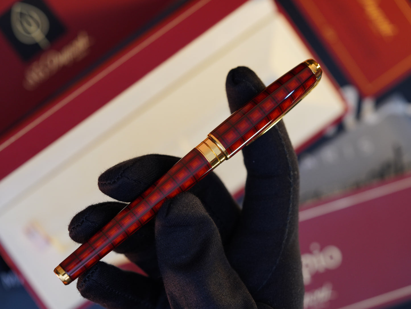 Vintage St Dupont Olympio Limited Vertigo Natural Lacquer Luxury 18k Solid Gold F Fountain Pen