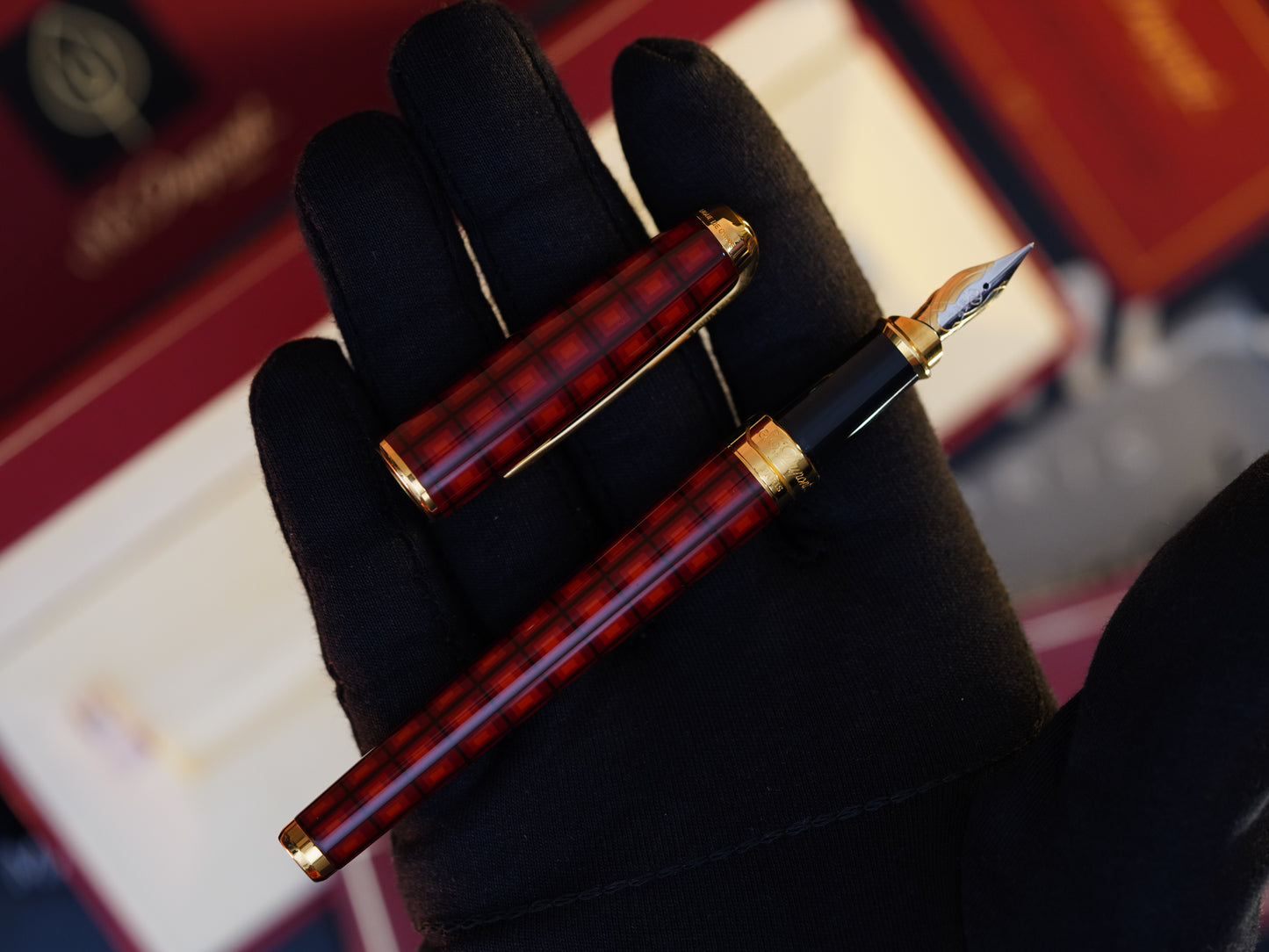 Vintage St Dupont Olympio Limited Vertigo Natural Lacquer Luxury 18k Solid Gold F Fountain Pen
