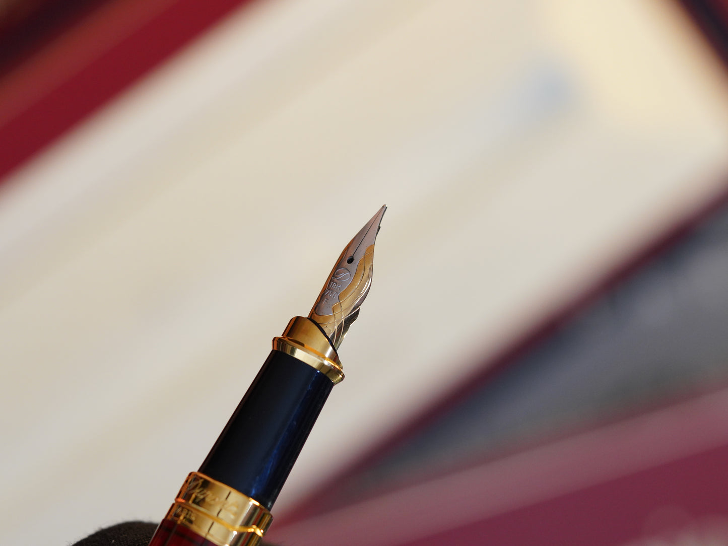 Vintage St Dupont Olympio Limited Vertigo Natural Lacquer Luxury 18k Solid Gold F Fountain Pen