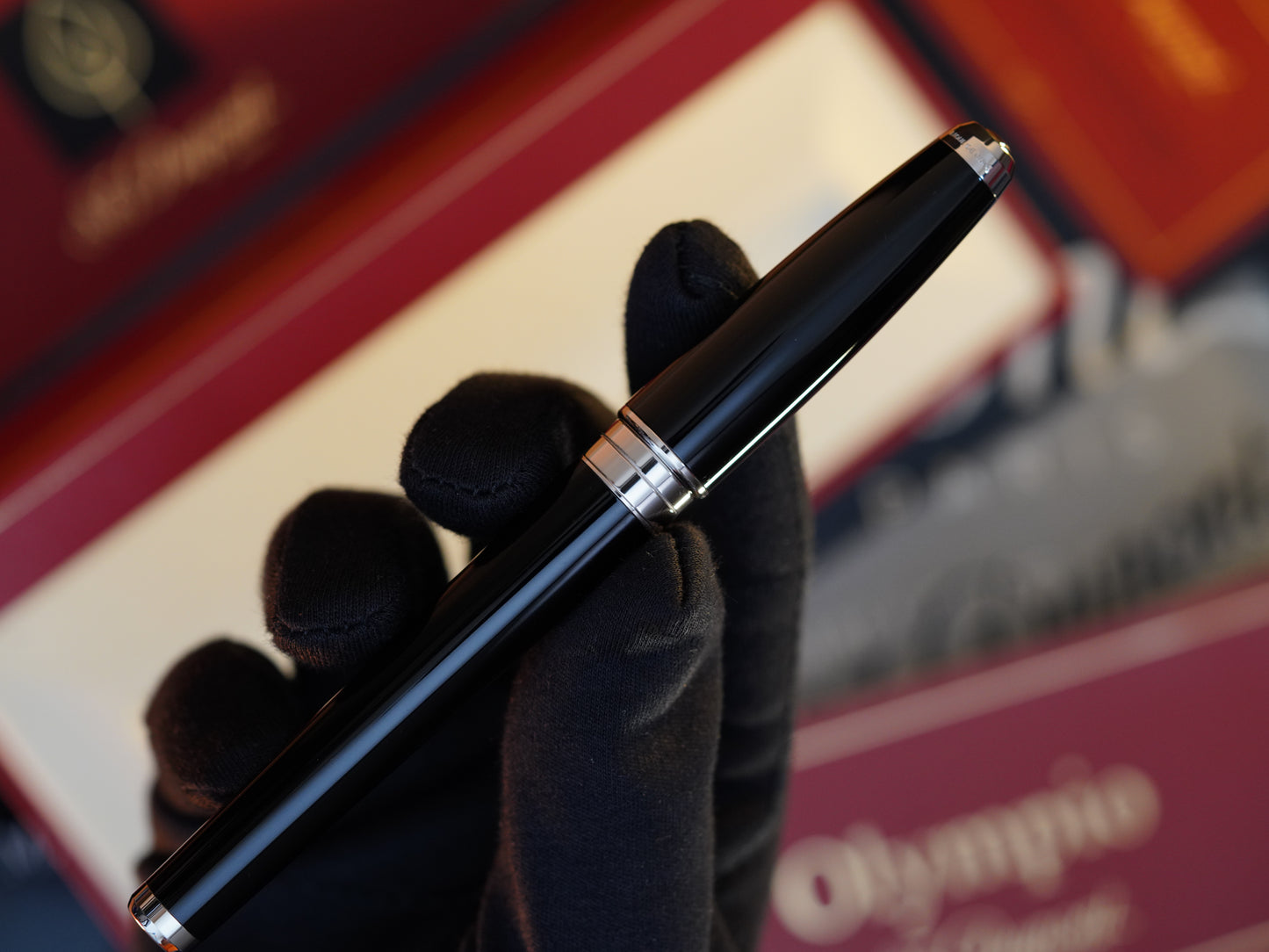 Vintage 1980 S.T. Dupont Fat Olympio Fountain Pen – Natural Black Lacquer – 18K Solid Gold Fine Nib – Luxury Collectible