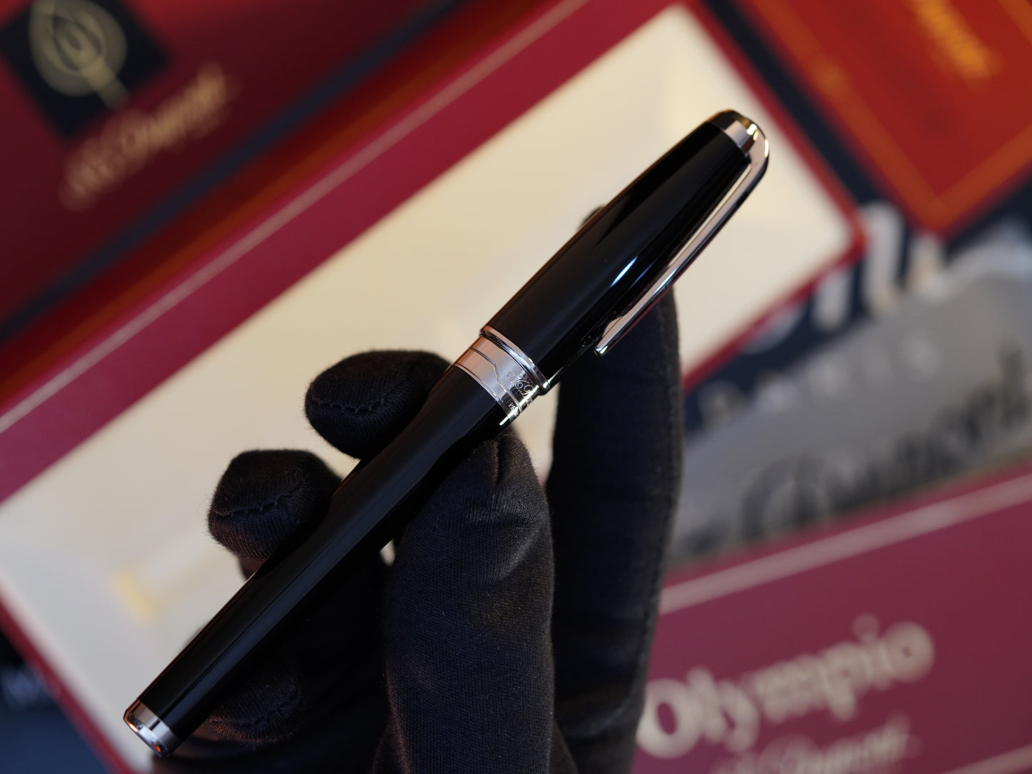 Vintage 1980 S.T. Dupont Fat Olympio Fountain Pen – Natural Black Lacquer – 18K Solid Gold Fine Nib – Luxury Collectible