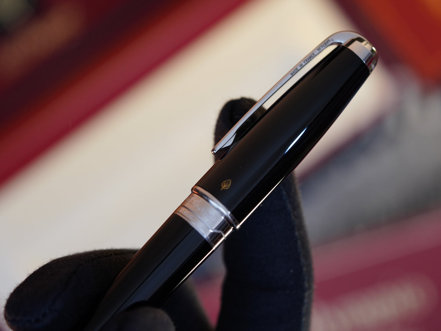 Vintage 1980 S.T. Dupont Fat Olympio Fountain Pen – Natural Black Lacquer – 18K Solid Gold Fine Nib – Luxury Collectible