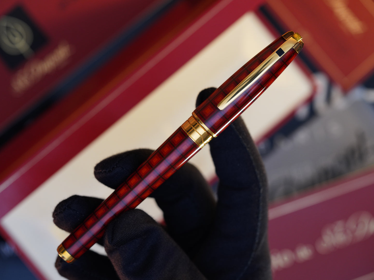 Vintage St Dupont Limited Natural Lacquer Vertigo Luxury 18k Solid Gold M Fountain Pen