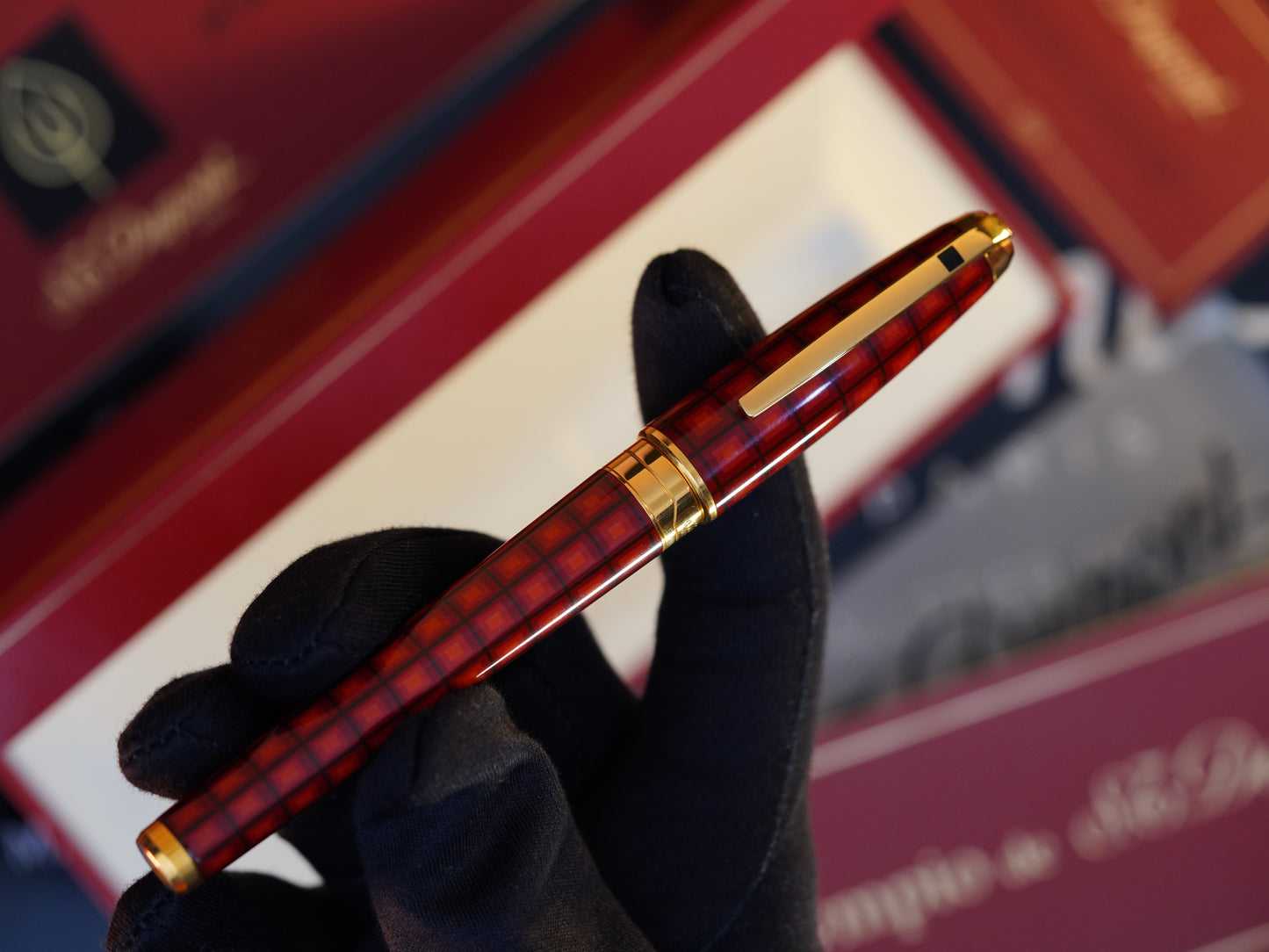 Vintage St Dupont Limited Natural Lacquer Vertigo Luxury 18k Solid Gold M Fountain Pen