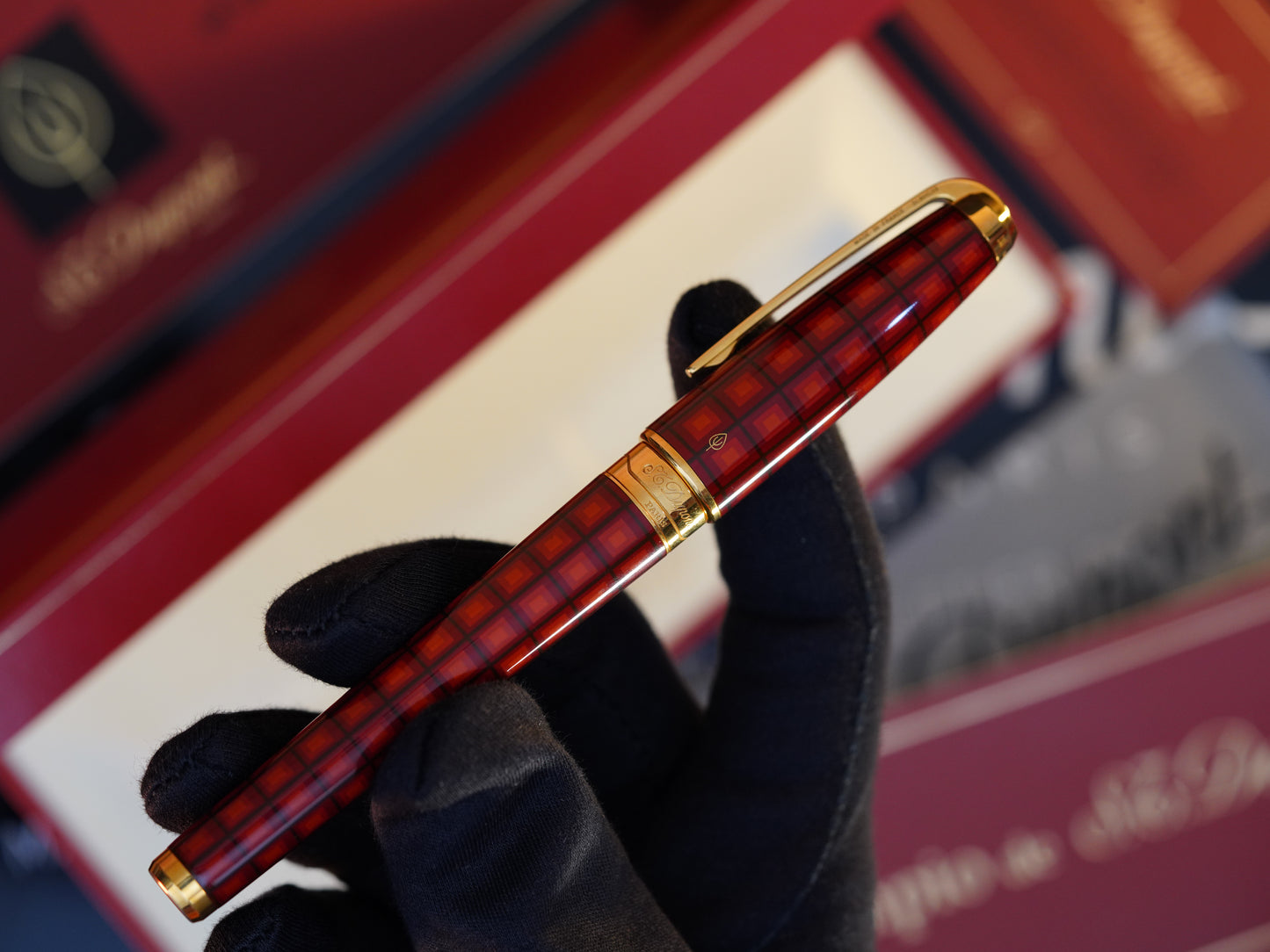 Vintage St Dupont Limited Natural Lacquer Vertigo Luxury 18k Solid Gold M Fountain Pen