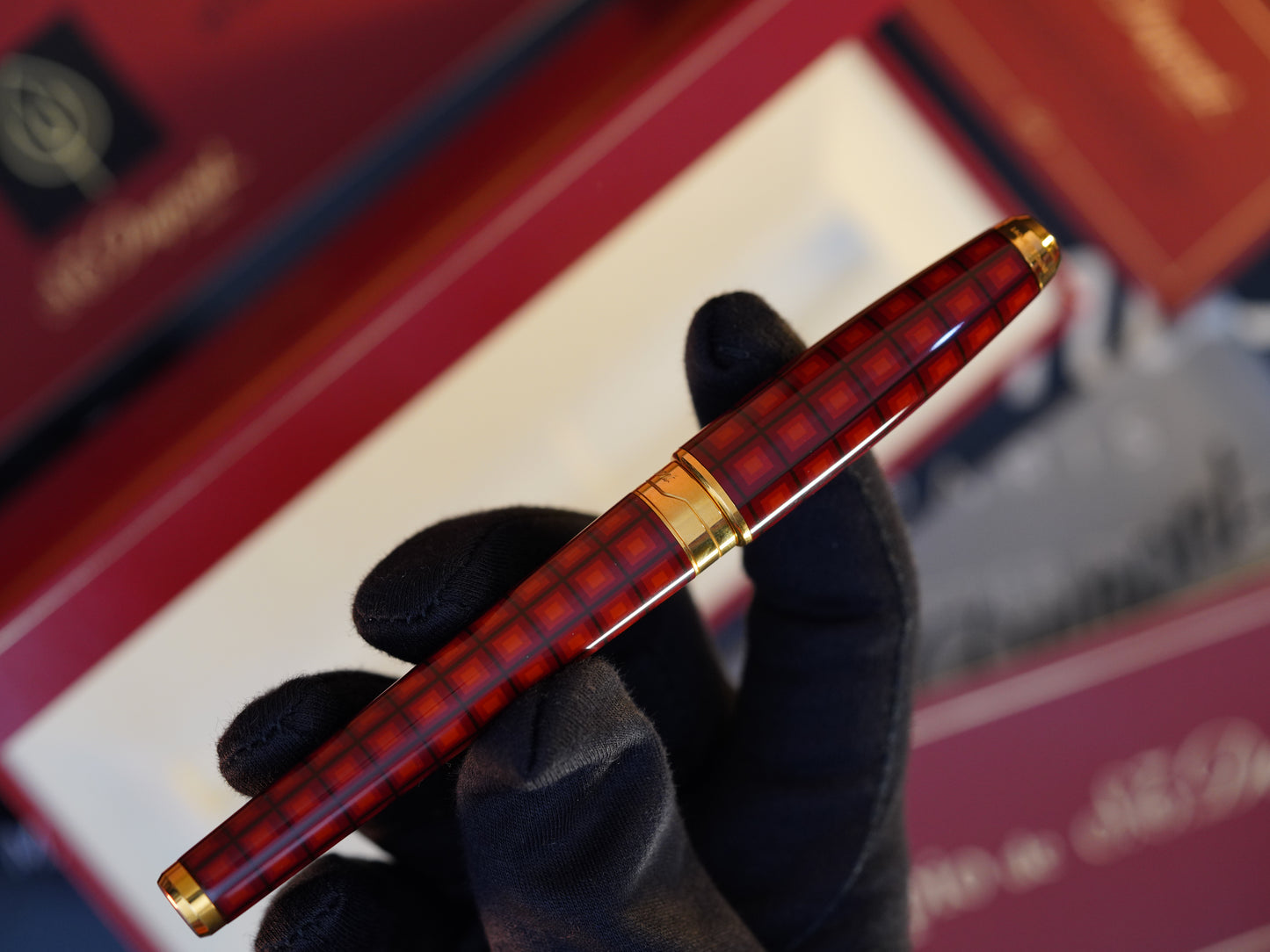 Vintage St Dupont Limited Natural Lacquer Vertigo Luxury 18k Solid Gold M Fountain Pen