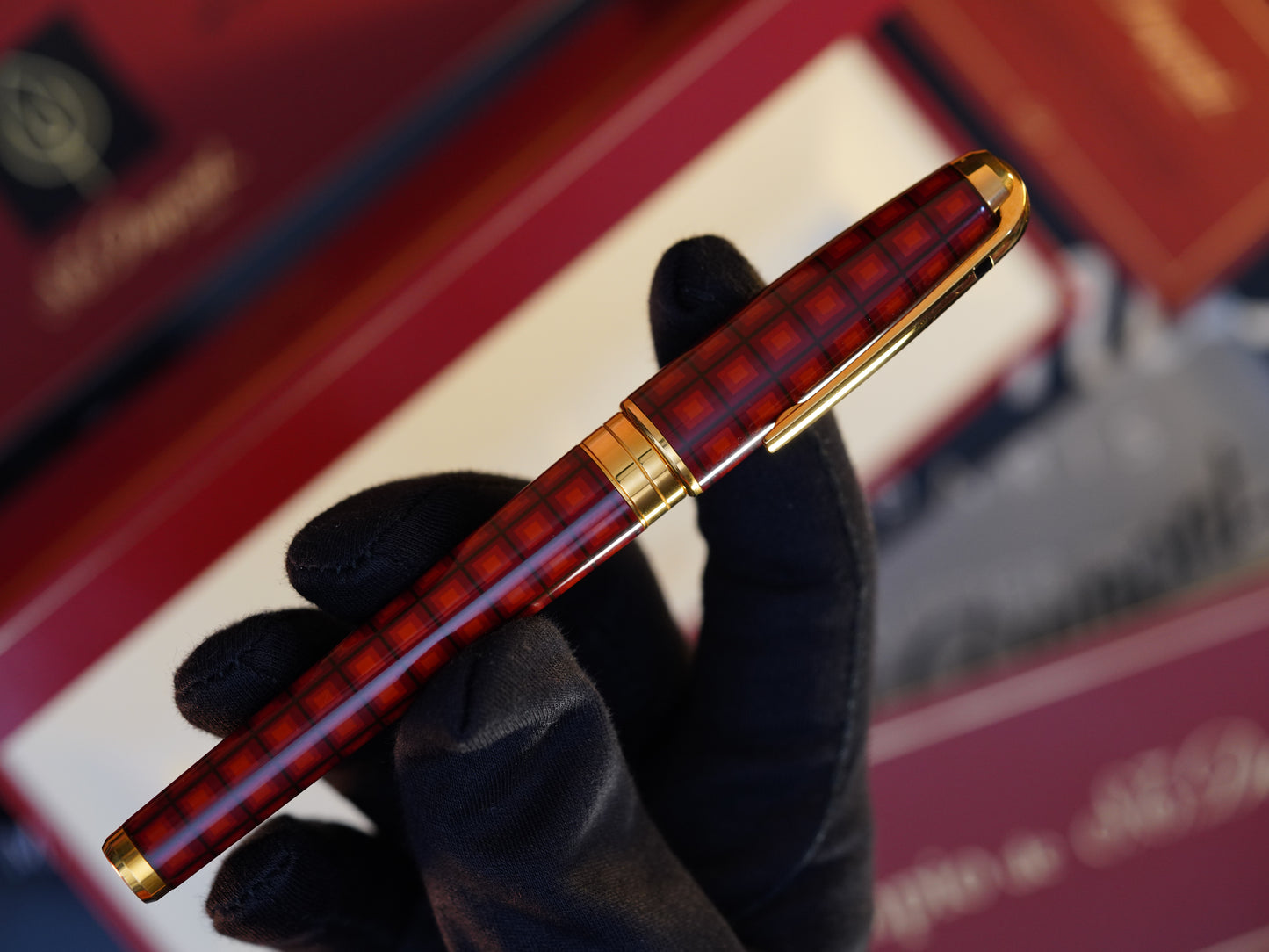 Vintage St Dupont Limited Natural Lacquer Vertigo Luxury 18k Solid Gold M Fountain Pen