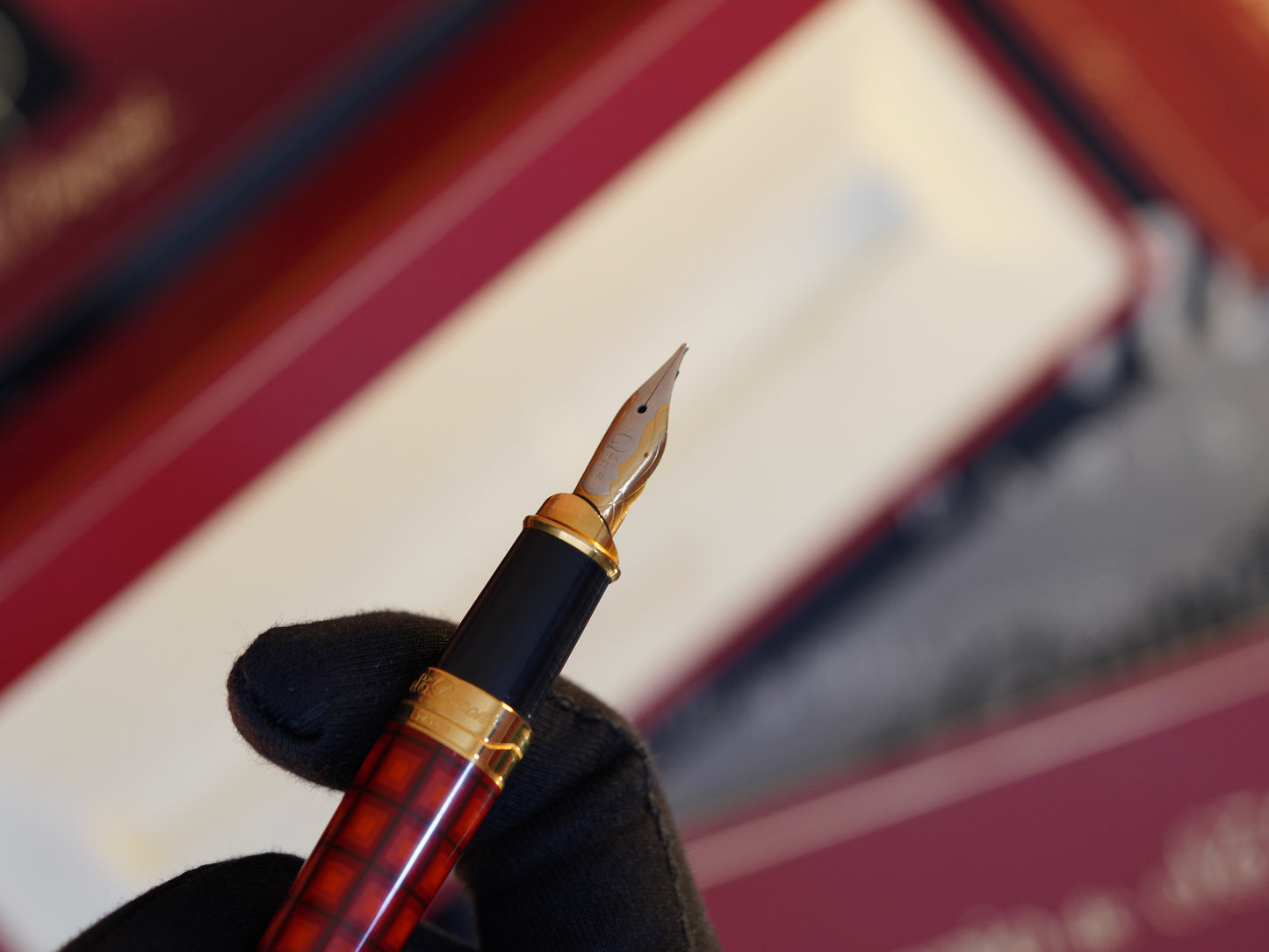 Vintage St Dupont Limited Natural Lacquer Vertigo Luxury 18k Solid Gold M Fountain Pen