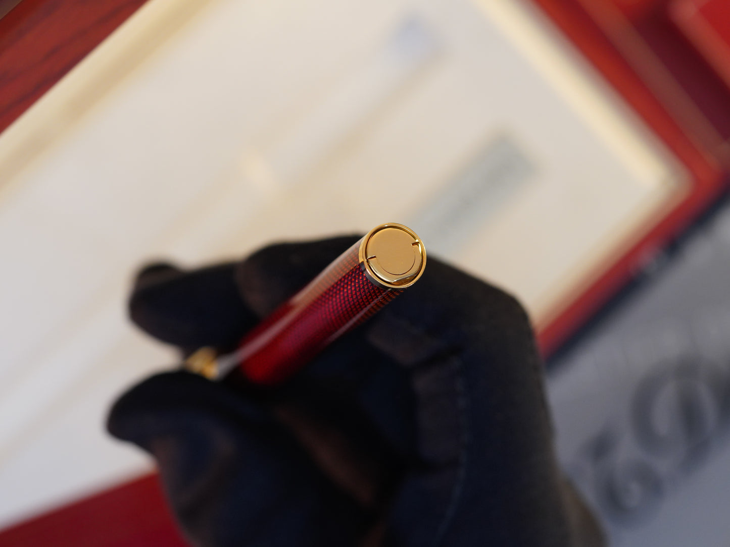 Vintage St Dupont Luxury Grenat Natural Lacquer Chairman 18k Solid Gold M Fountain Pen
