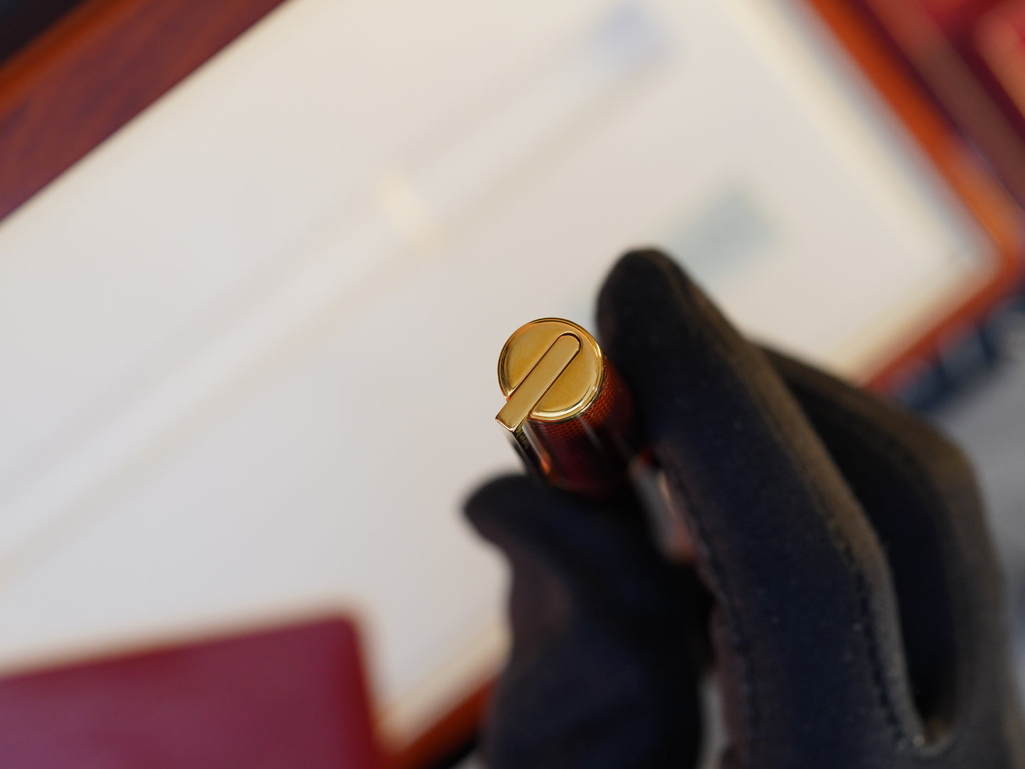 Vintage St Dupont Luxury Ambre Natural Lacquer Chairman 18k Solid Gold M Fountain Pen