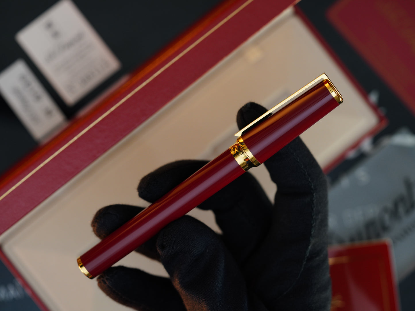 Vintage St Dupont Luxury 24k Gold Finish Natural Lacquer 18k Solid Gold Nib M Fountain Pen