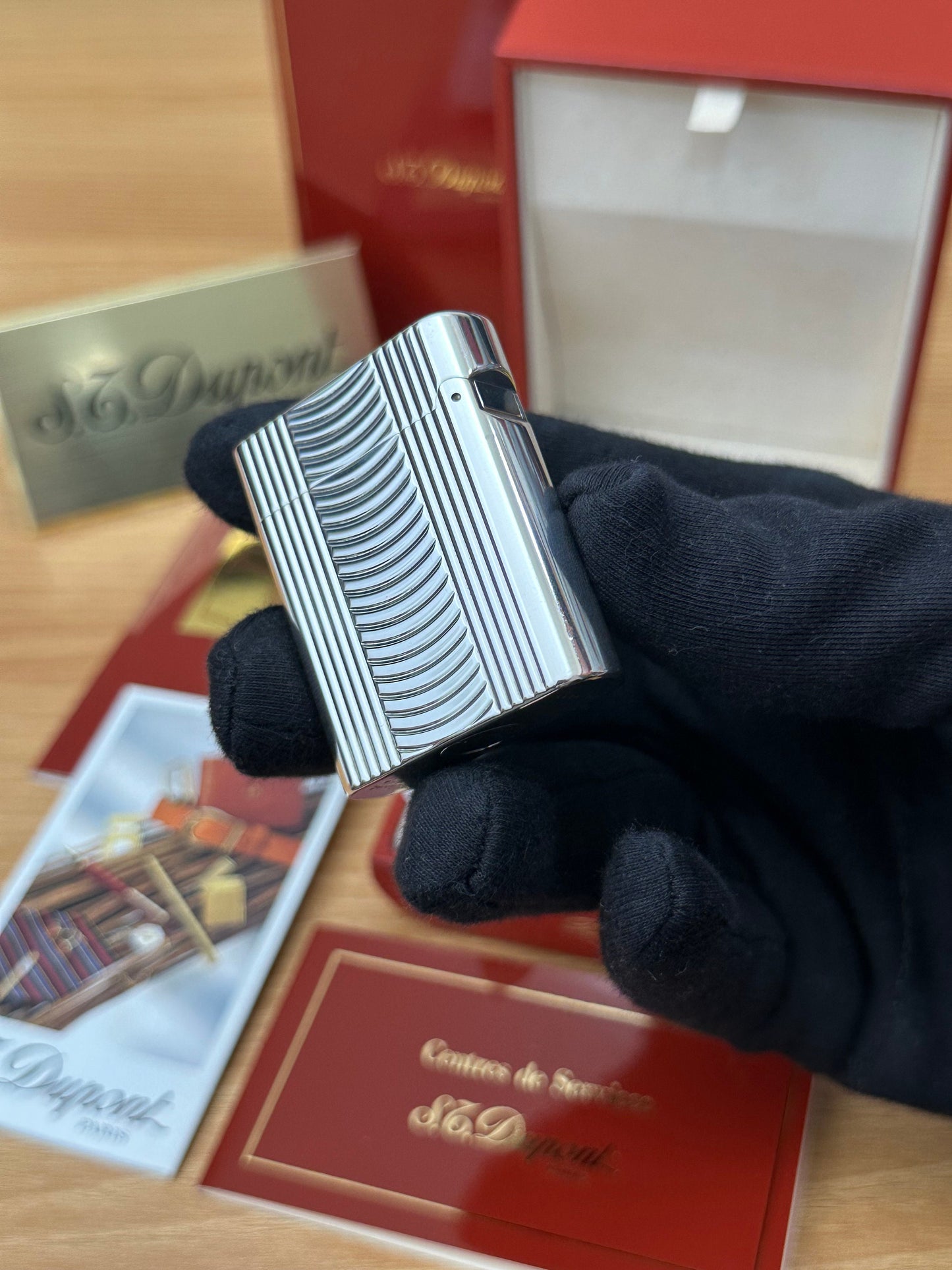Vintage 1990 St Dupont Soubreny Two tone Gold & Silver finish / full set will box and documents / Good Condition