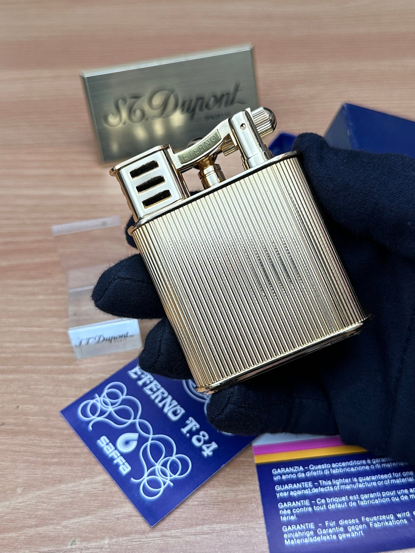 Vintage 1980 Saffa heavy 24k Gold Plated \ never used with box and documents \ working perfect- best cigar accessories gift