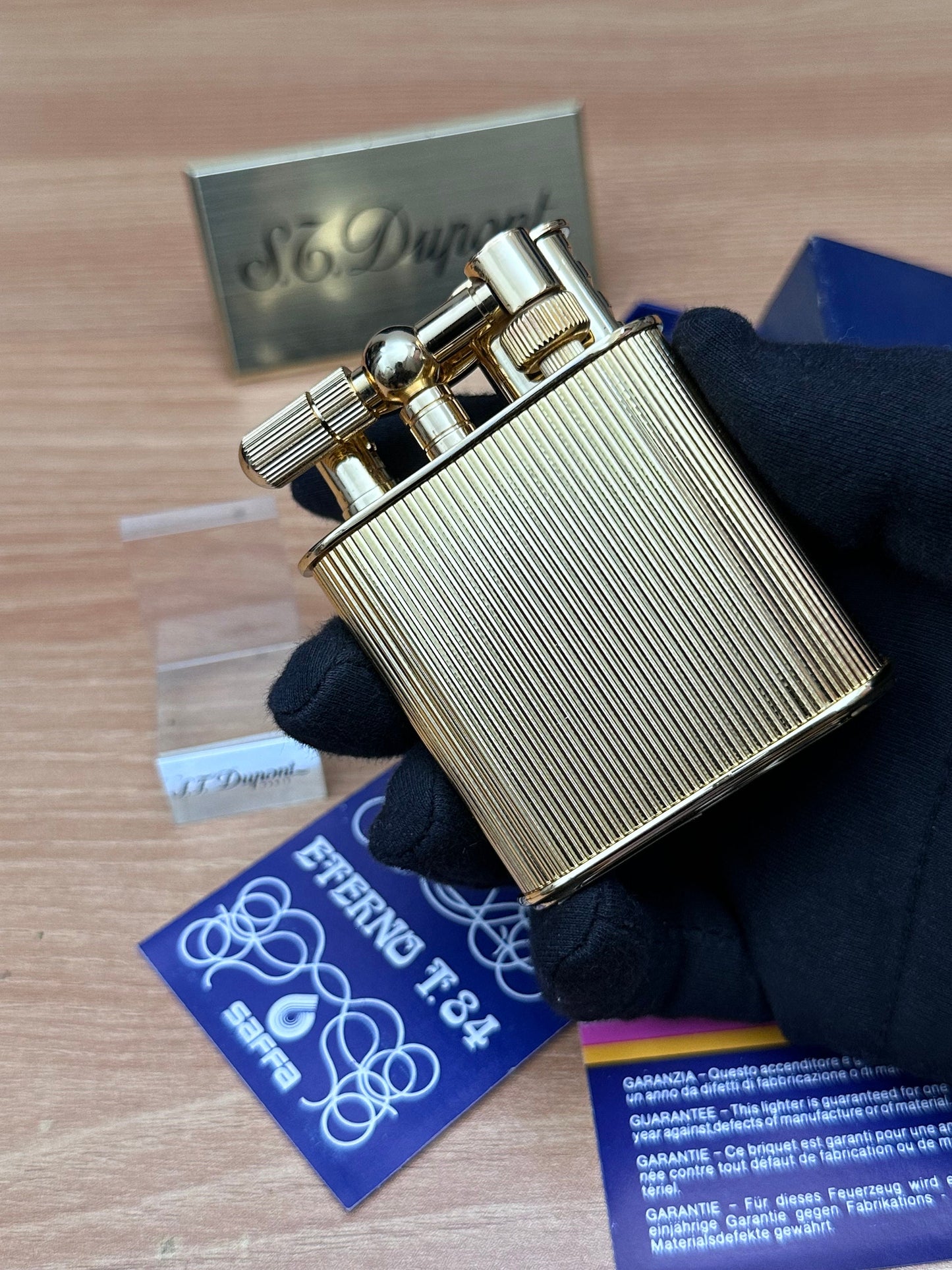 Vintage 1980 Saffa heavy 24k Gold Plated \ never used with box and documents \ working perfect- best cigar accessories gift