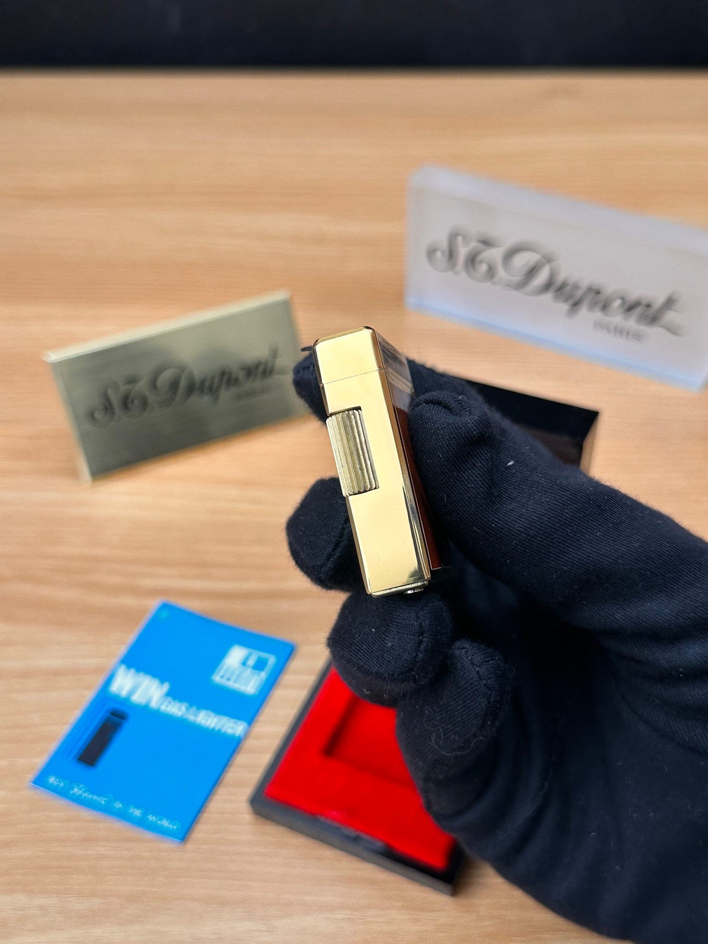 Vintage 1980 win 3500 Deluxe 24k electro gold plated rare pipe model / turtle shell lacquer with box working perfect \ premium high quality
