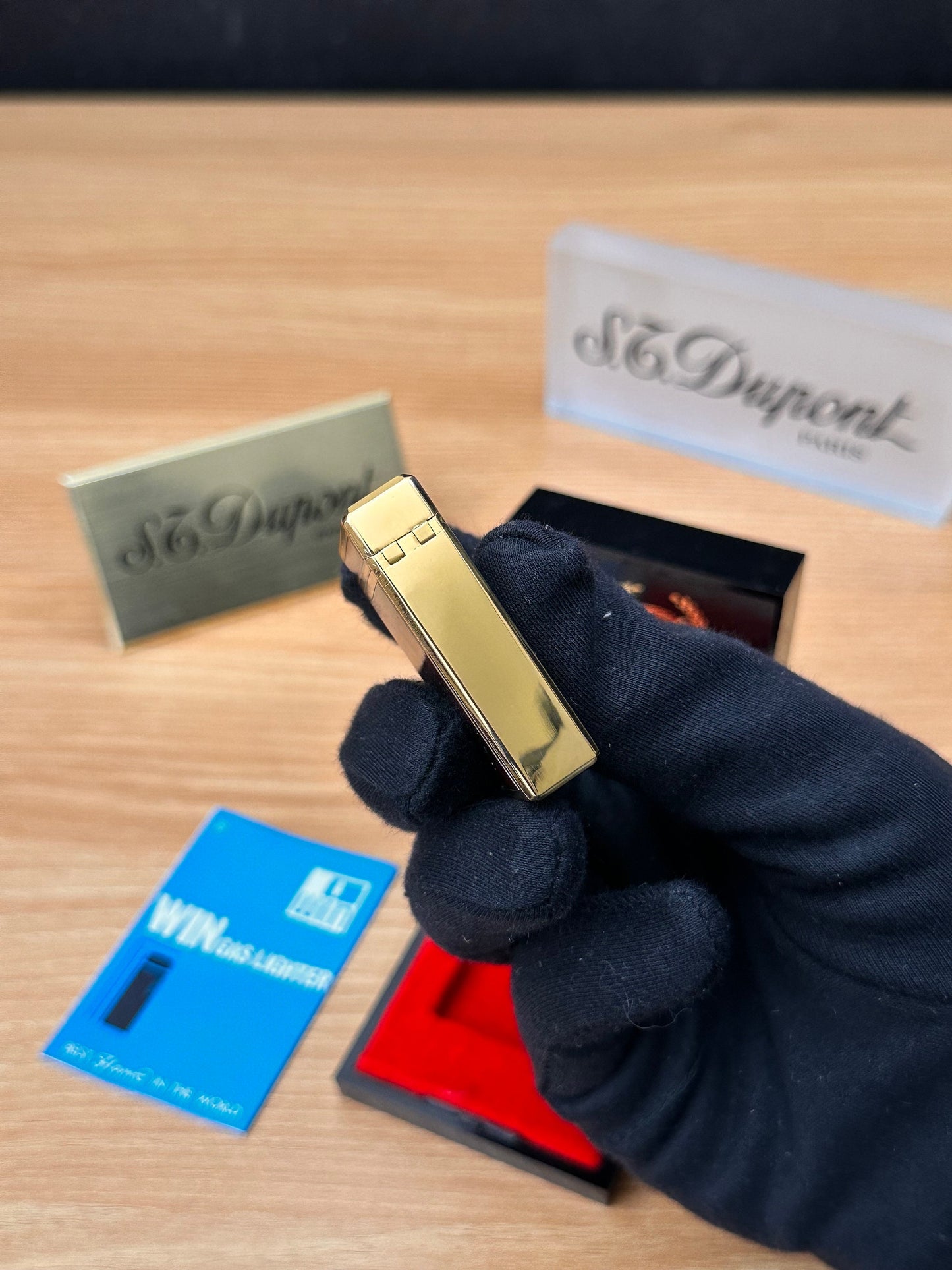 Vintage 1980 win 3500 Deluxe 24k electro gold plated rare pipe model / turtle shell lacquer with box working perfect \ premium high quality