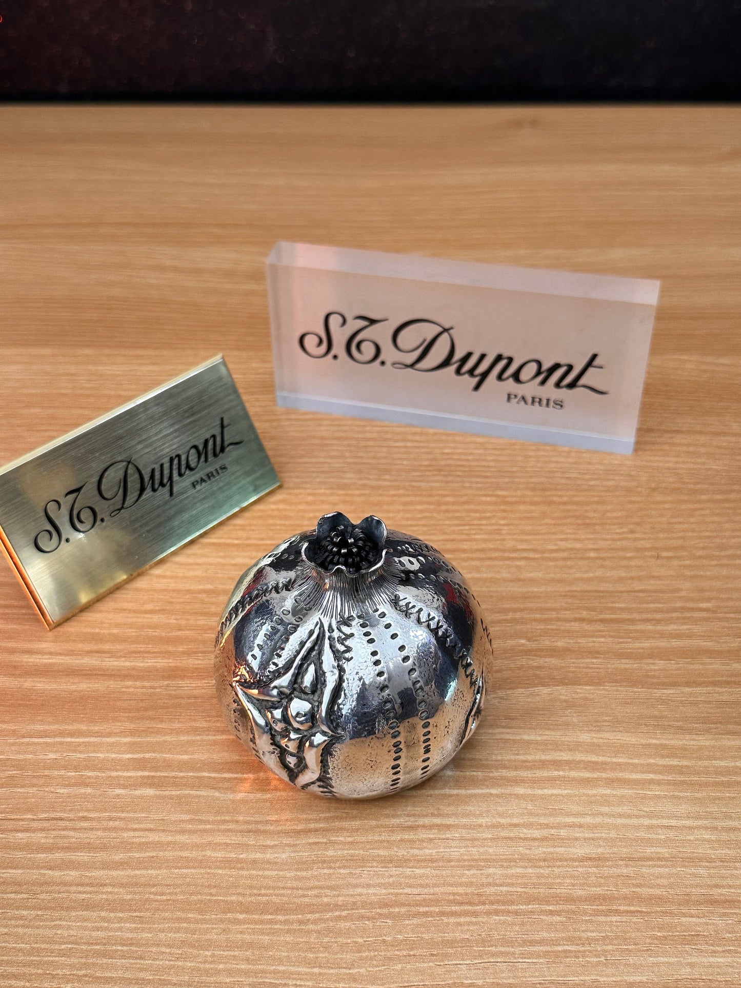 Vintage solid italian Silver Pomegranate with hallmark \ fantastic condition \ impossible to find \ perfect decoration set antique
