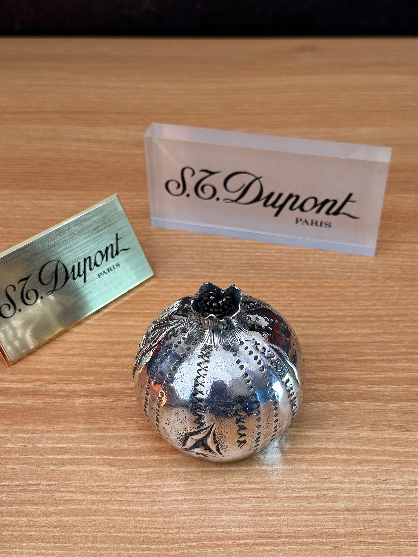Vintage solid italian Silver Pomegranate with hallmark \ fantastic condition \ impossible to find \ perfect decoration set antique