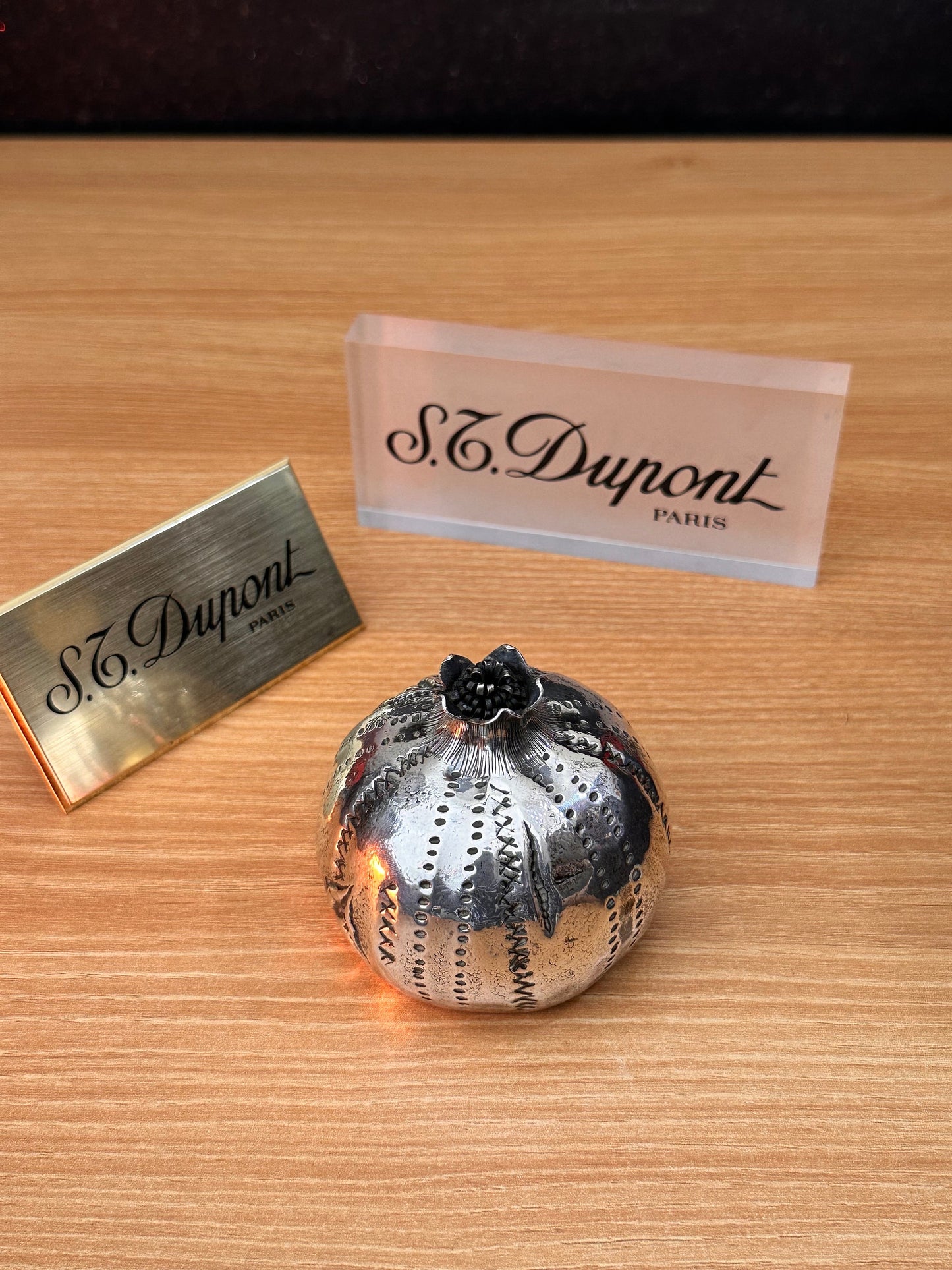 Vintage solid italian Silver Pomegranate with hallmark \ fantastic condition \ impossible to find \ perfect decoration set antique