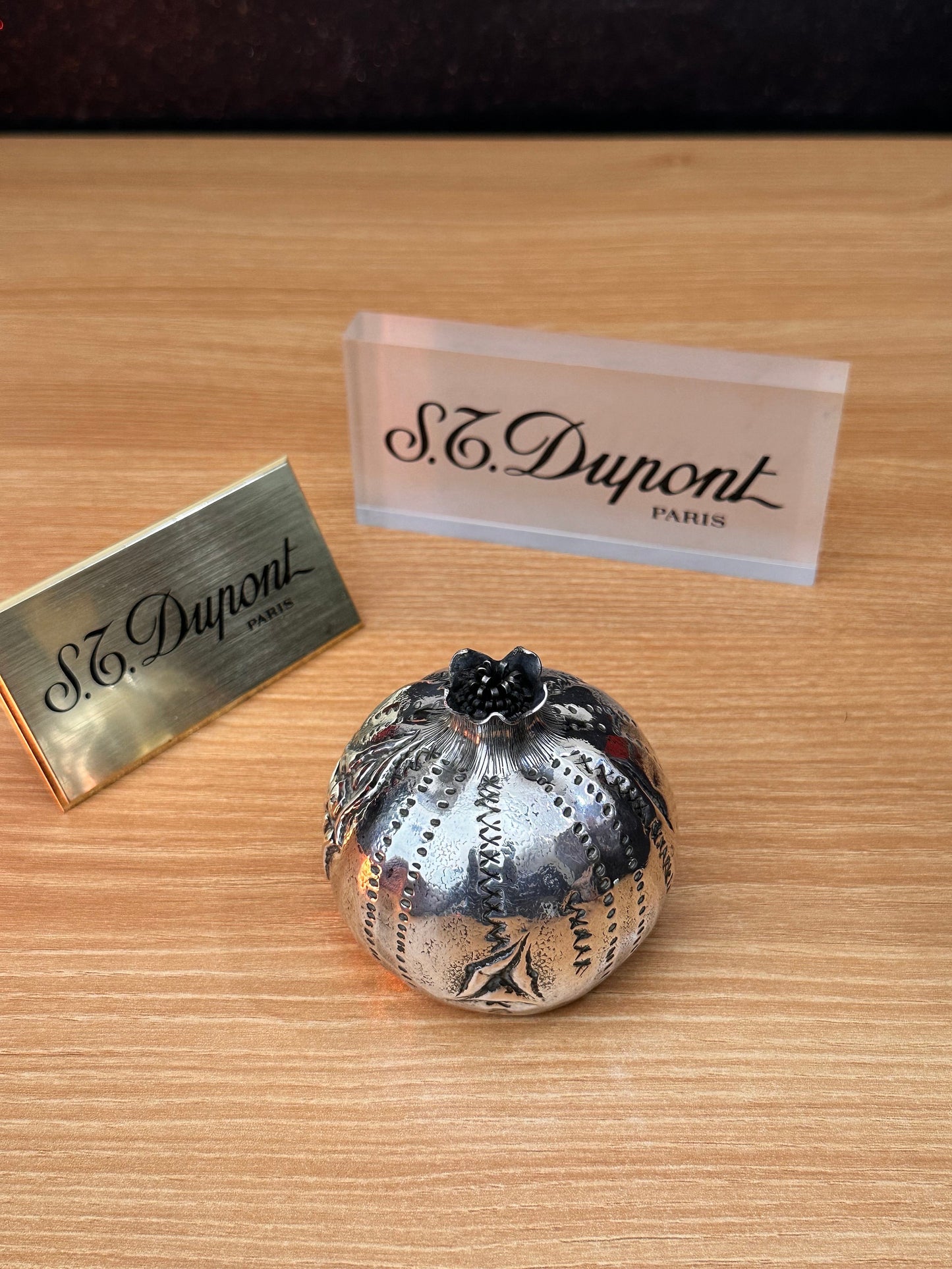 Vintage solid italian Silver Pomegranate with hallmark \ fantastic condition \ impossible to find \ perfect decoration set antique