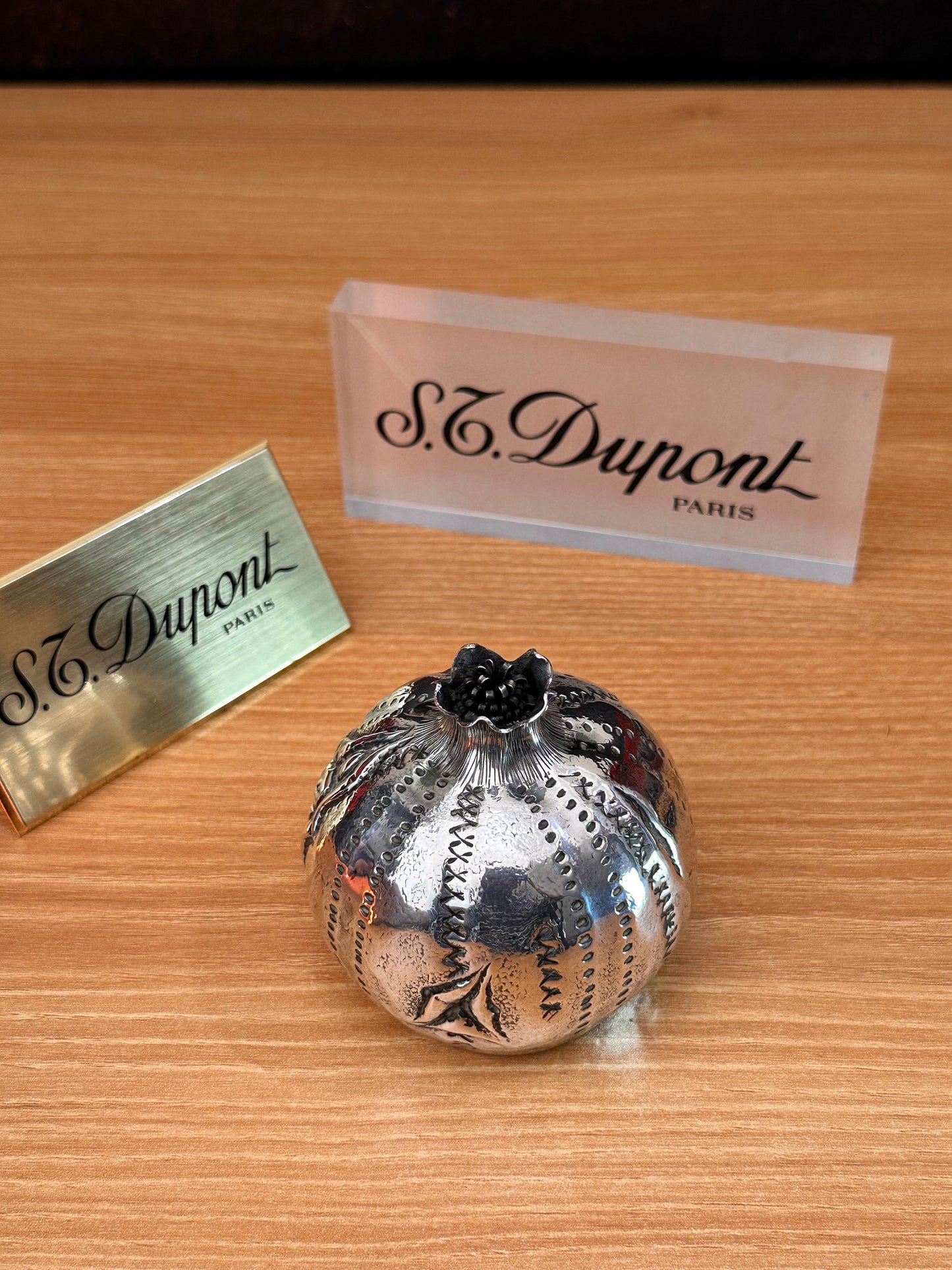 Vintage solid italian Silver Pomegranate with hallmark \ fantastic condition \ impossible to find \ perfect decoration set antique