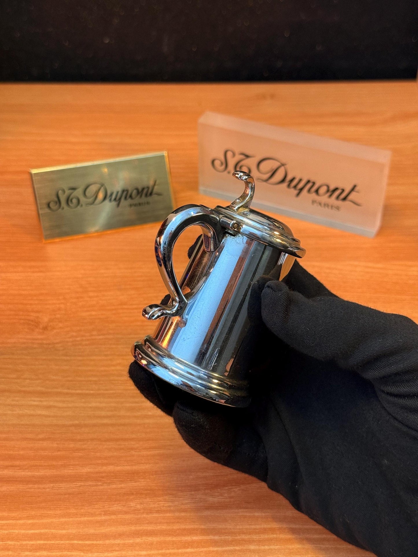 Vintage 1939 Luxury Dunhill Bumper Table Lighter Heavy silver finish early version England made / Petrol fluid table lighter decore table
