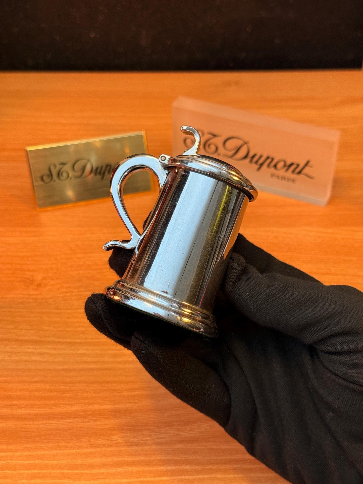 Vintage 1939 Luxury Dunhill Bumper Table Lighter Heavy silver finish early version England made / Petrol fluid table lighter decore table