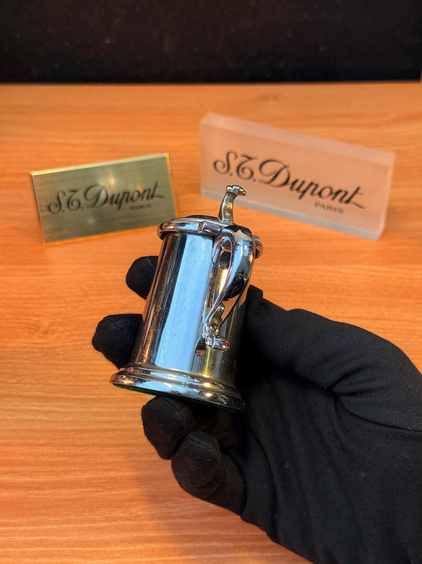 Vintage 1939 Luxury Dunhill Bumper Table Lighter Heavy silver finish early version England made / Petrol fluid table lighter decore table