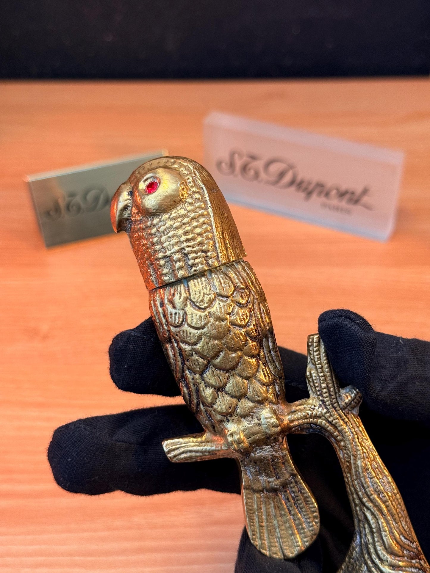 Antique 1945 Solid Bronze The Owl Hidden Lighter Heavy ~600 grams \ perfect rare decorative italian Bronze \ hidden decoration desk table