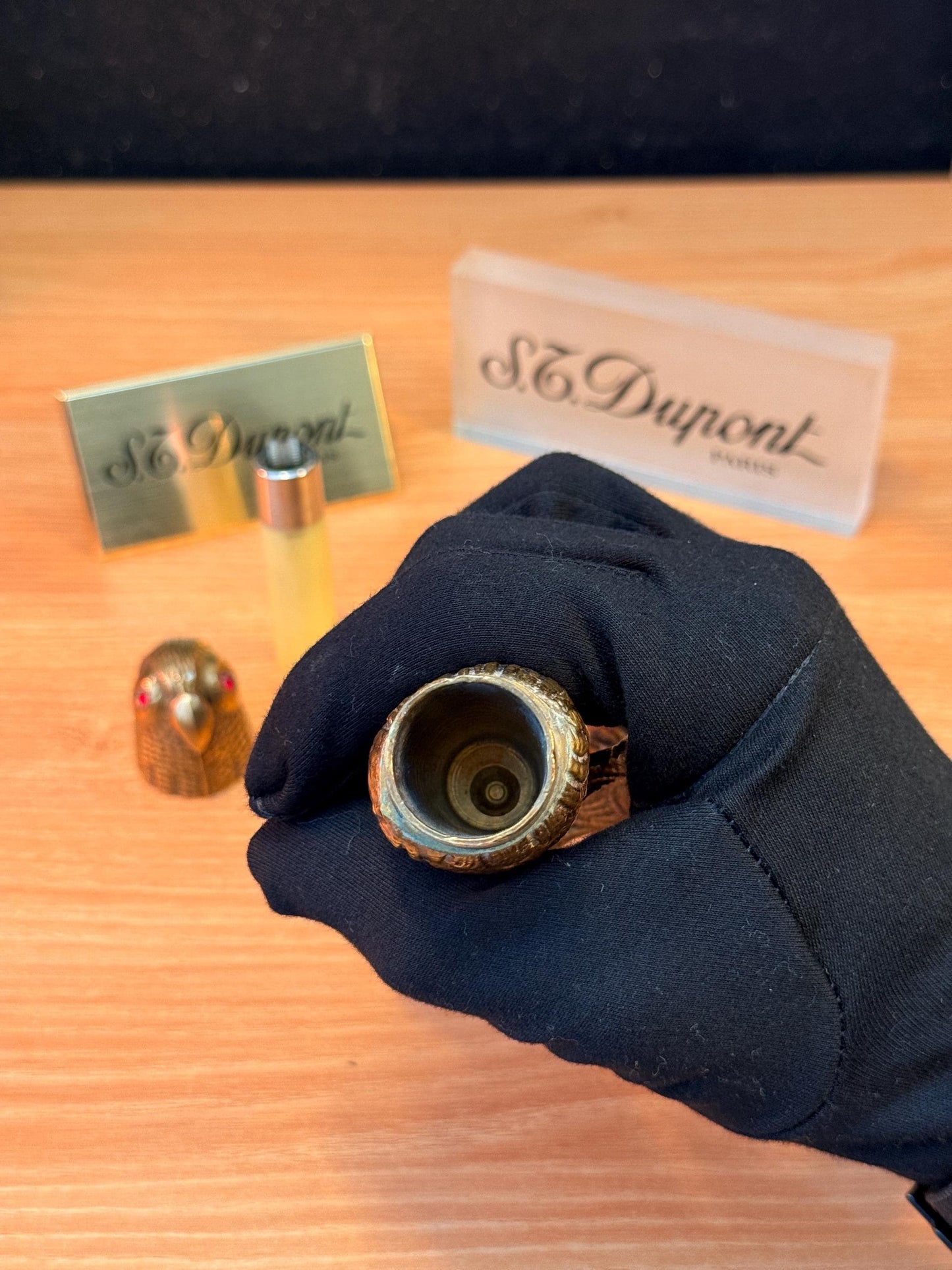Antique 1945 Solid Bronze The Owl Hidden Lighter Heavy ~600 grams \ perfect rare decorative italian Bronze \ hidden decoration desk table