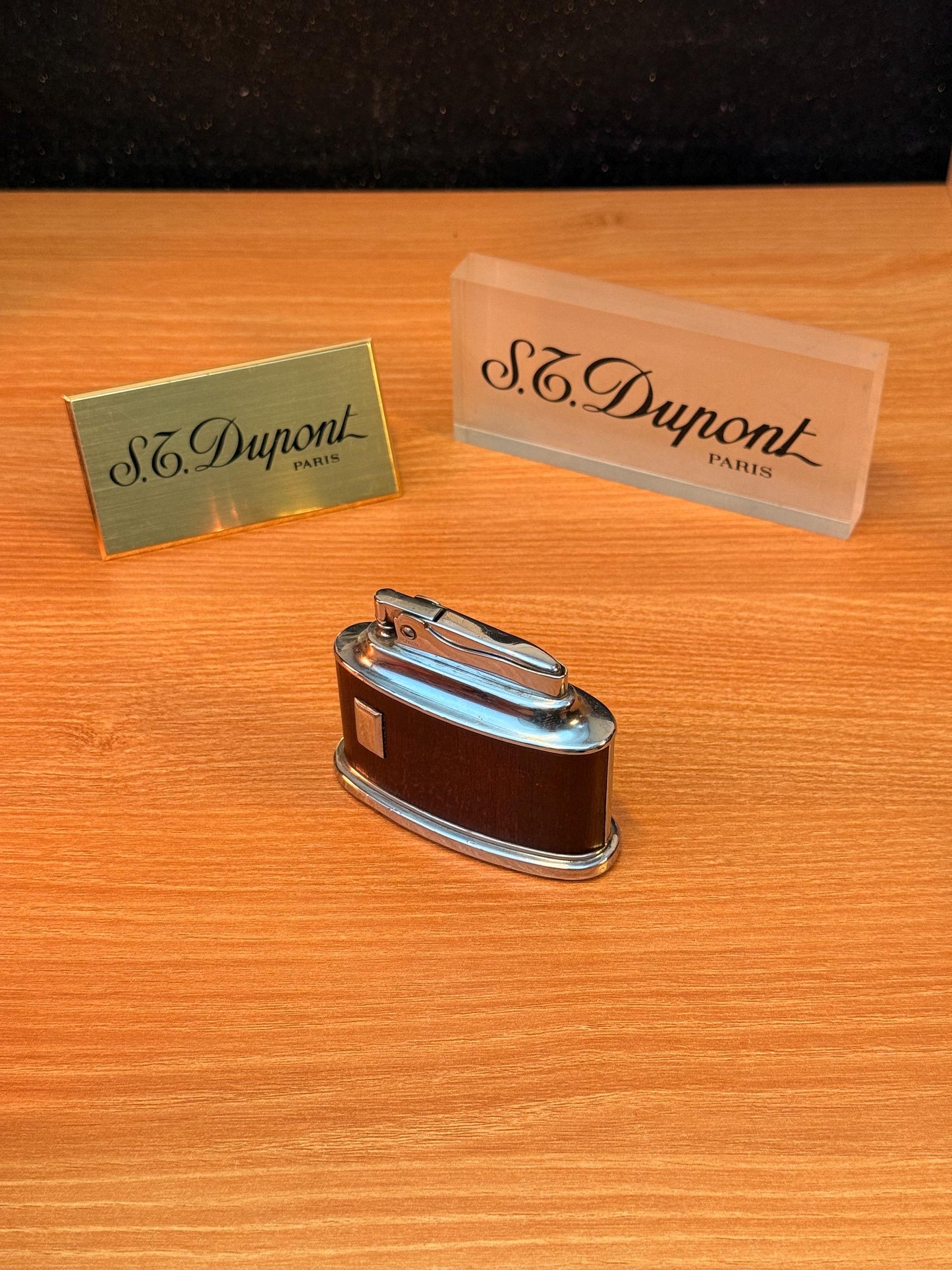 Antique 1941 Ronson Senator Desk Lighter petrol lighter\ working perfect designed with real wood England \ Rare gift decoration antique item