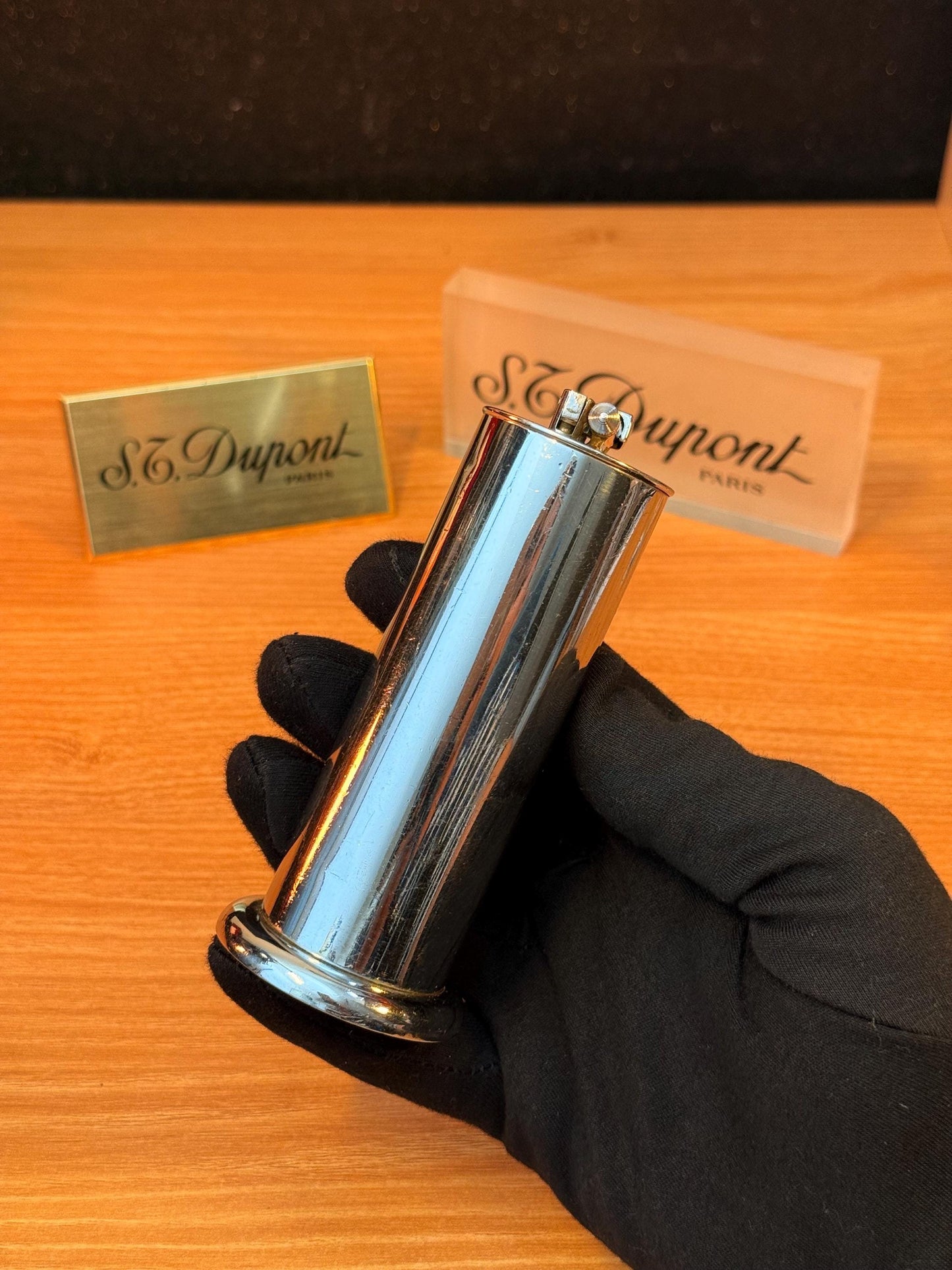 Vintage 1950 Dunhill Parker Roller Beacon Trade Mark Made In England / petrol table lighter / missing screw on top working amazing