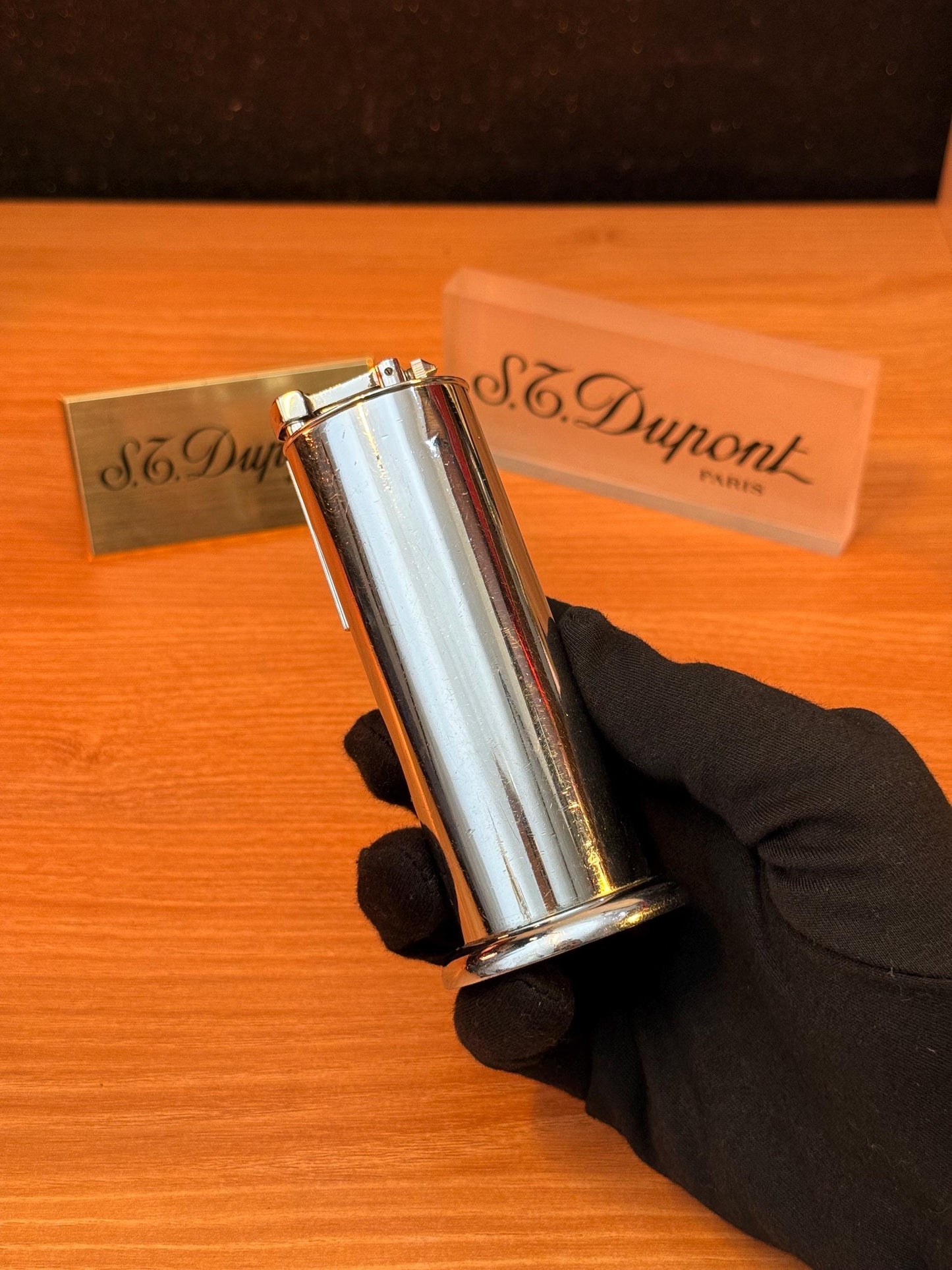 Vintage 1950 Dunhill Parker Roller Beacon Trade Mark Made In England / petrol table lighter / missing screw on top working amazing